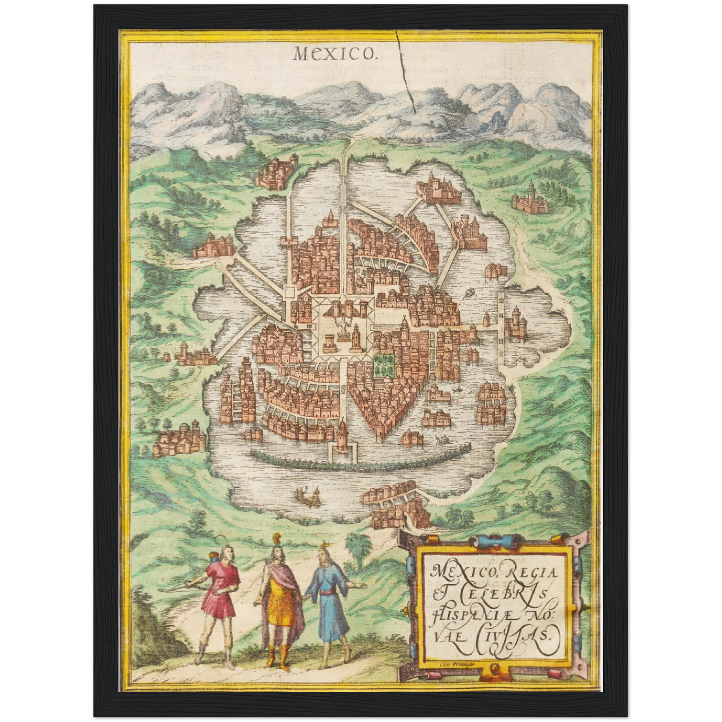 Historischer Stadtplan Mexiko-Stadt um 1570