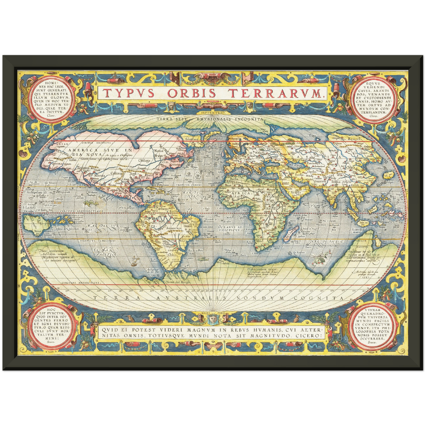 Historische Weltkarte um 1570