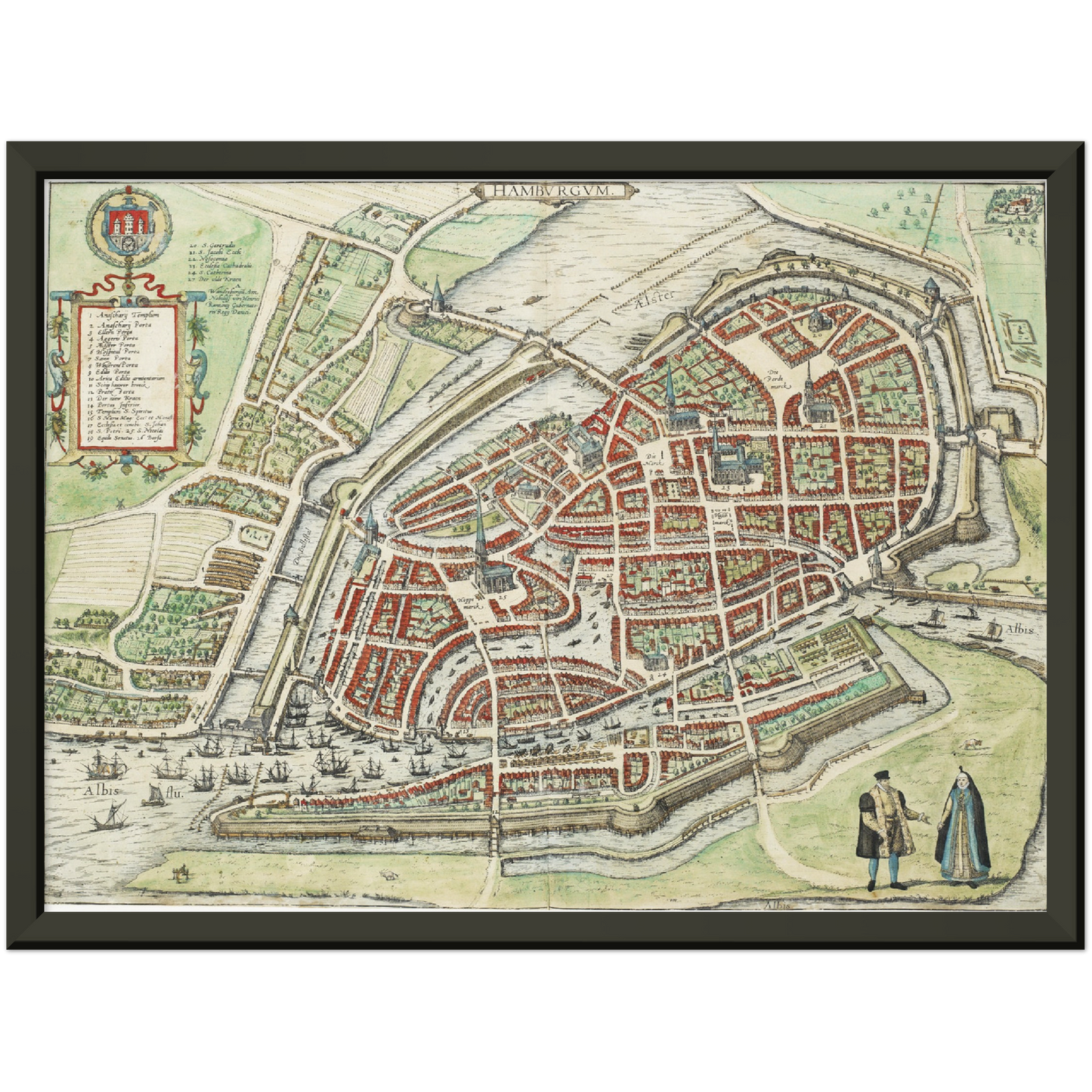 Historischer Stadtplan Hamburg um 1588