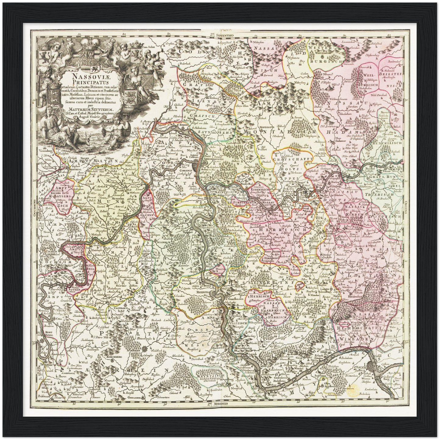 Historische Landkarte Nassau um 1750
