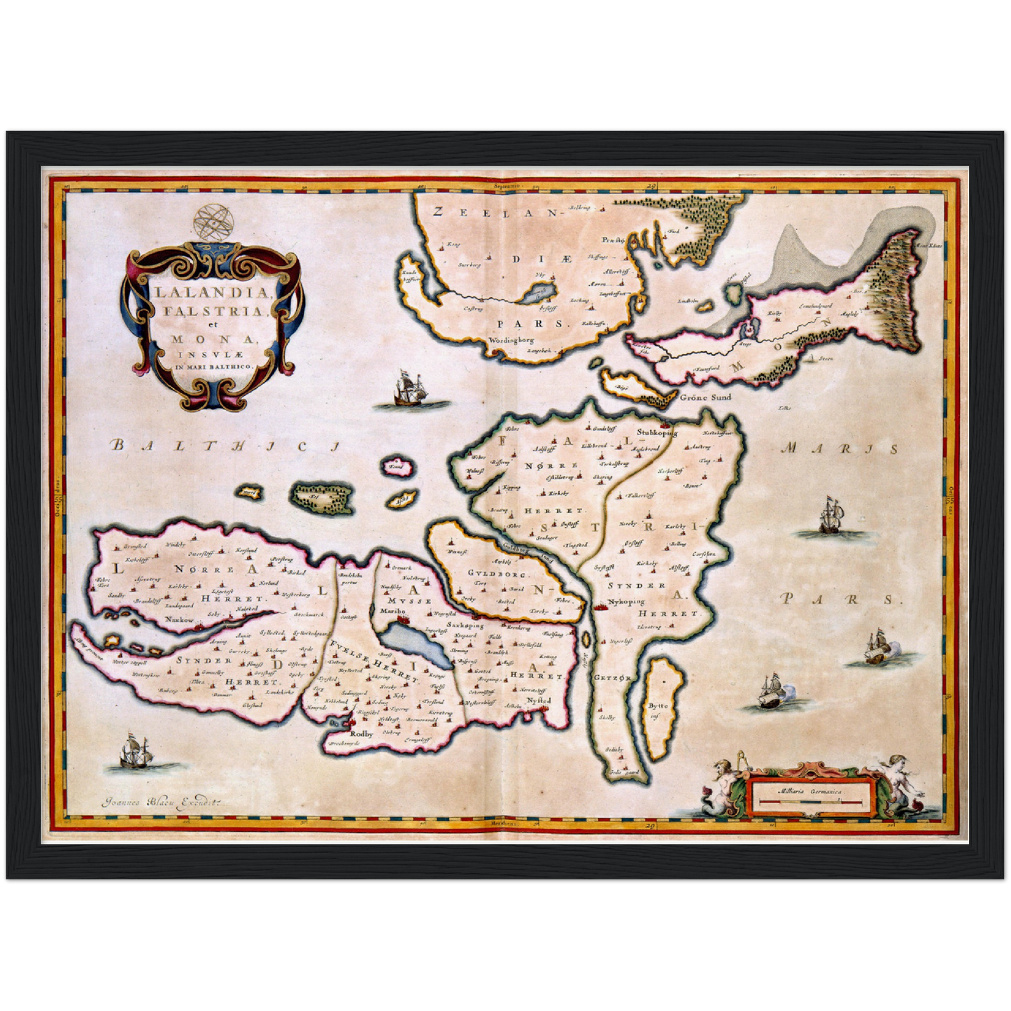 Historische Landkarte Lolland um 1690