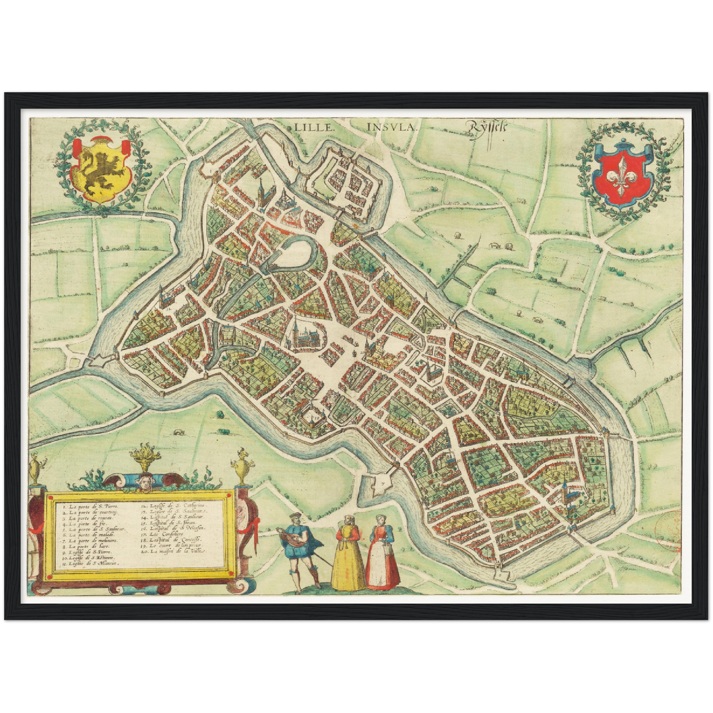 Historischer Stadtplan Lille um 1580