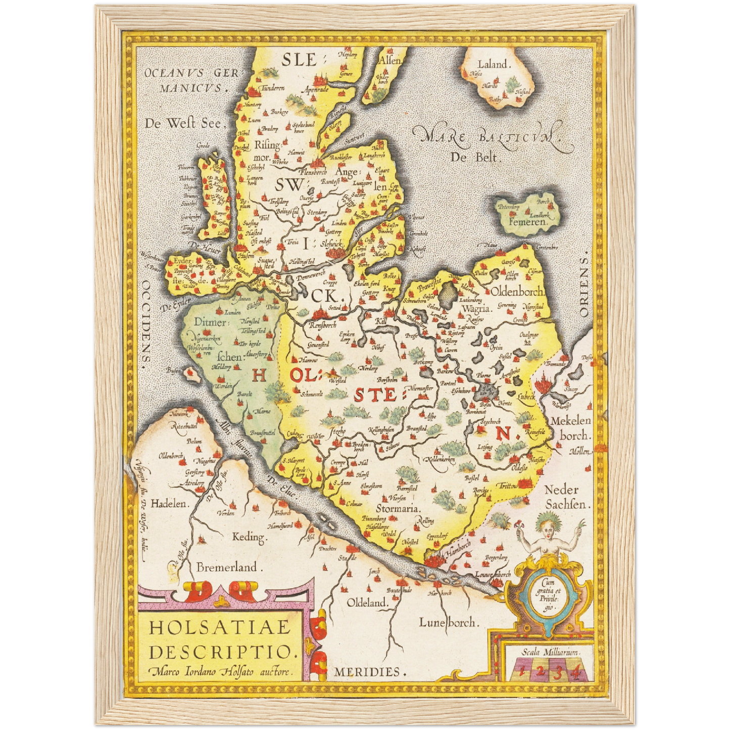 Historische Landkarte Holstein um 1609