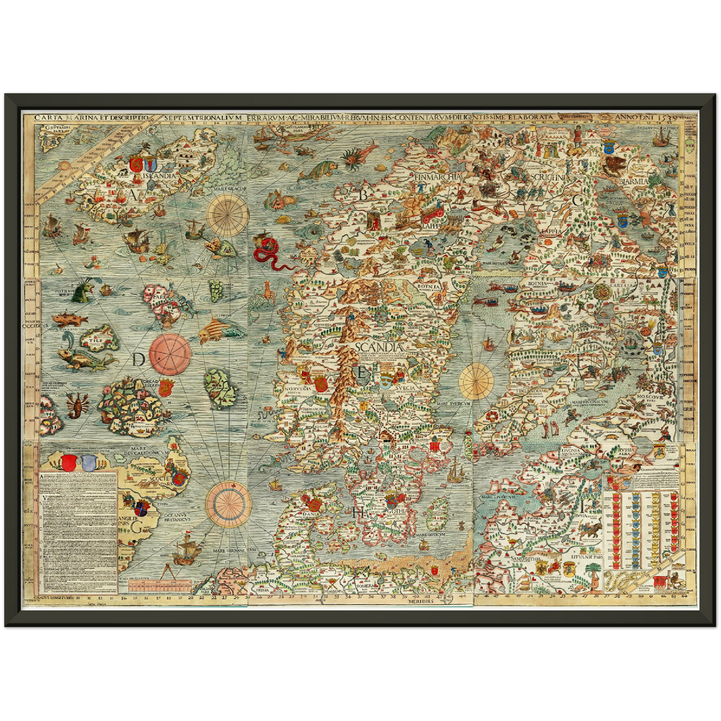 Historische Landkarte Nordeuropa um 1539