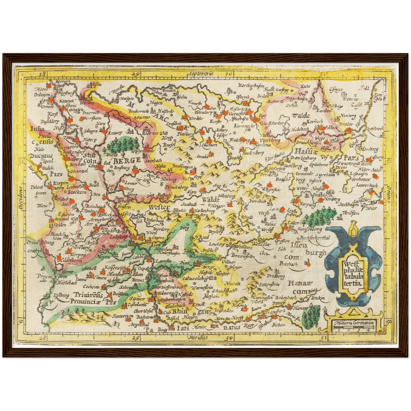 Historische Landkarte Sauerland um 1609