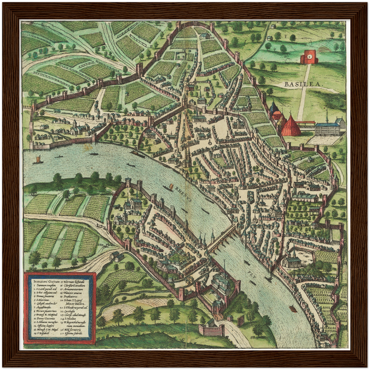 Historischer Stadtplan Basel um 1600