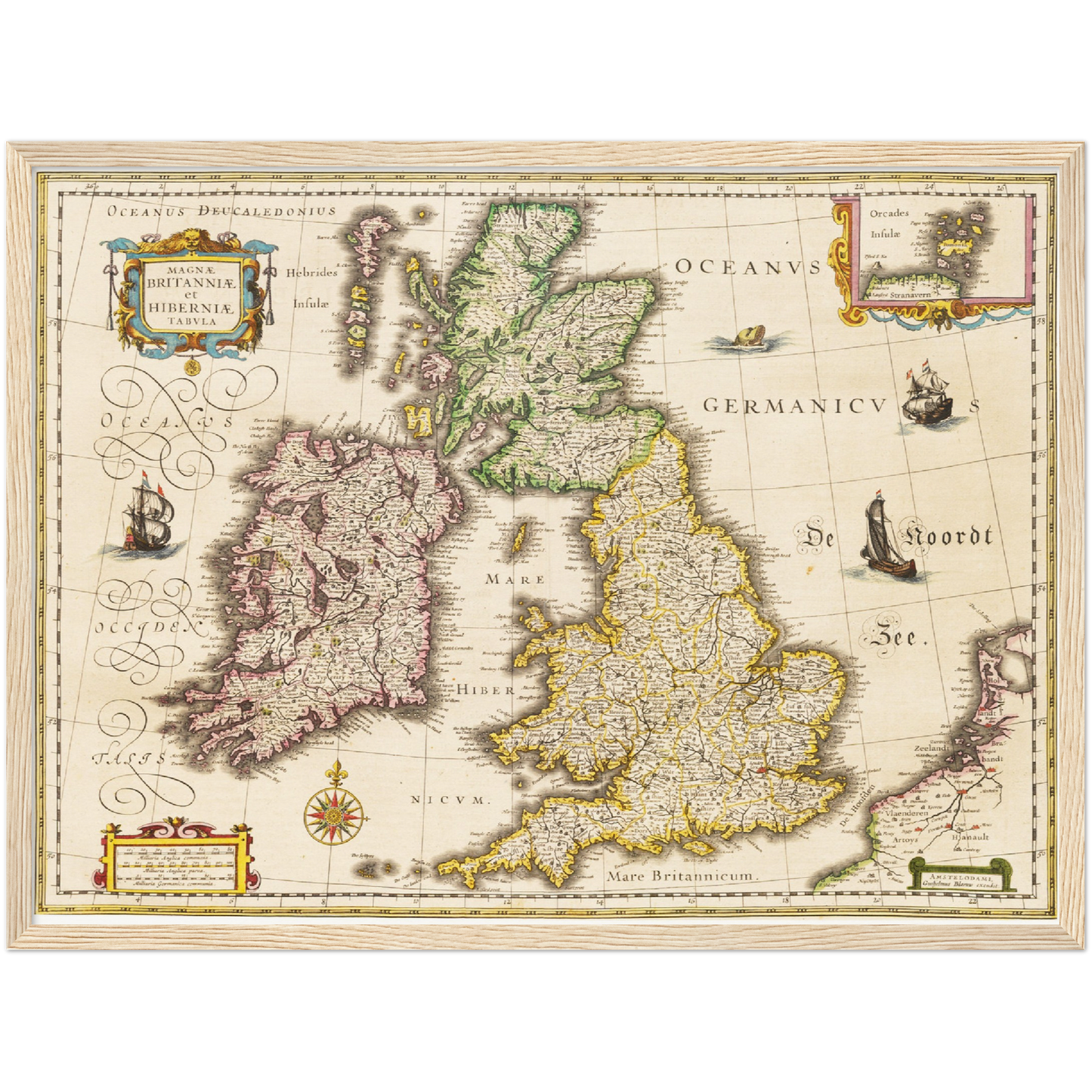Historische Landkarte Vereinigtes Königreich um 1635