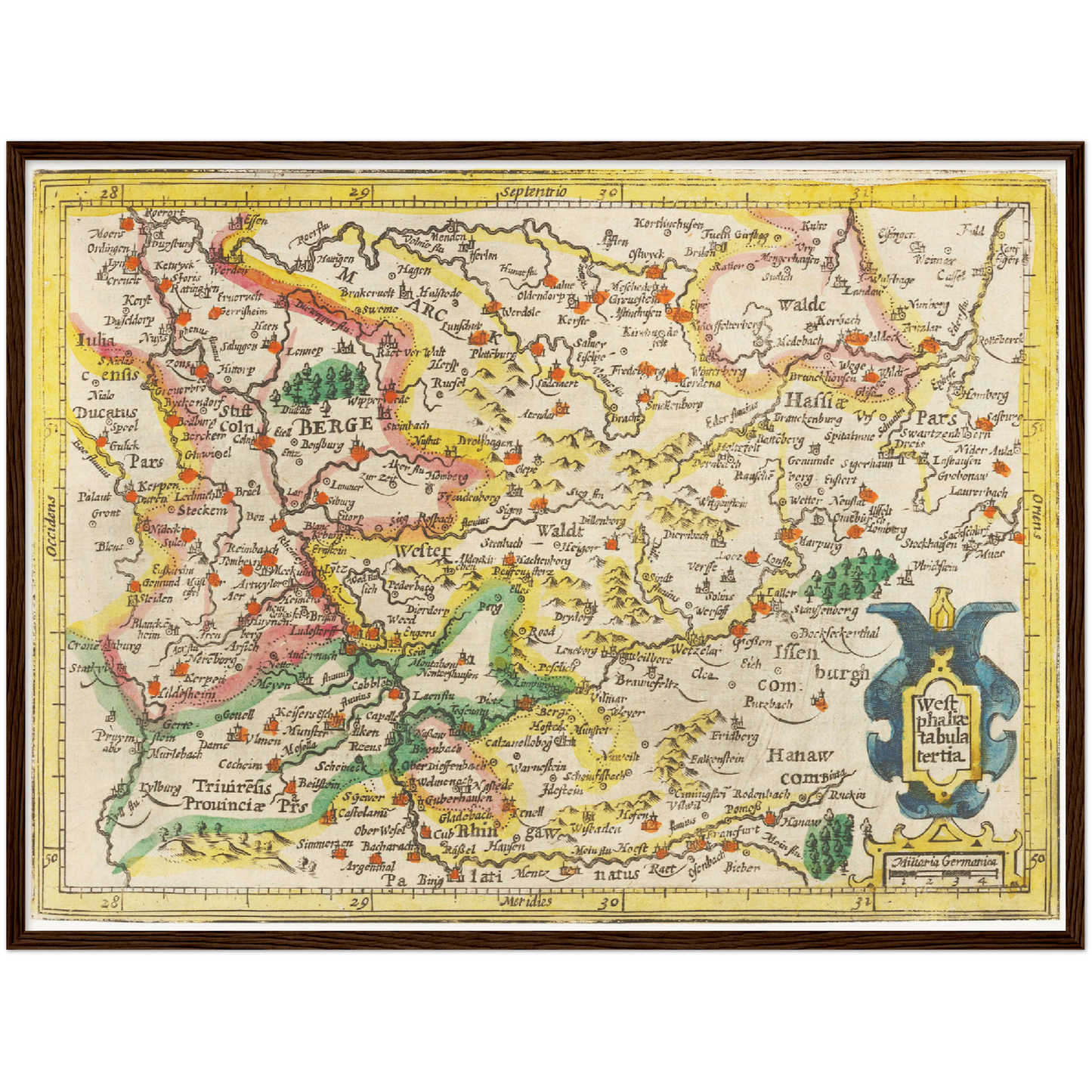 Historische Landkarte Sauerland um 1609