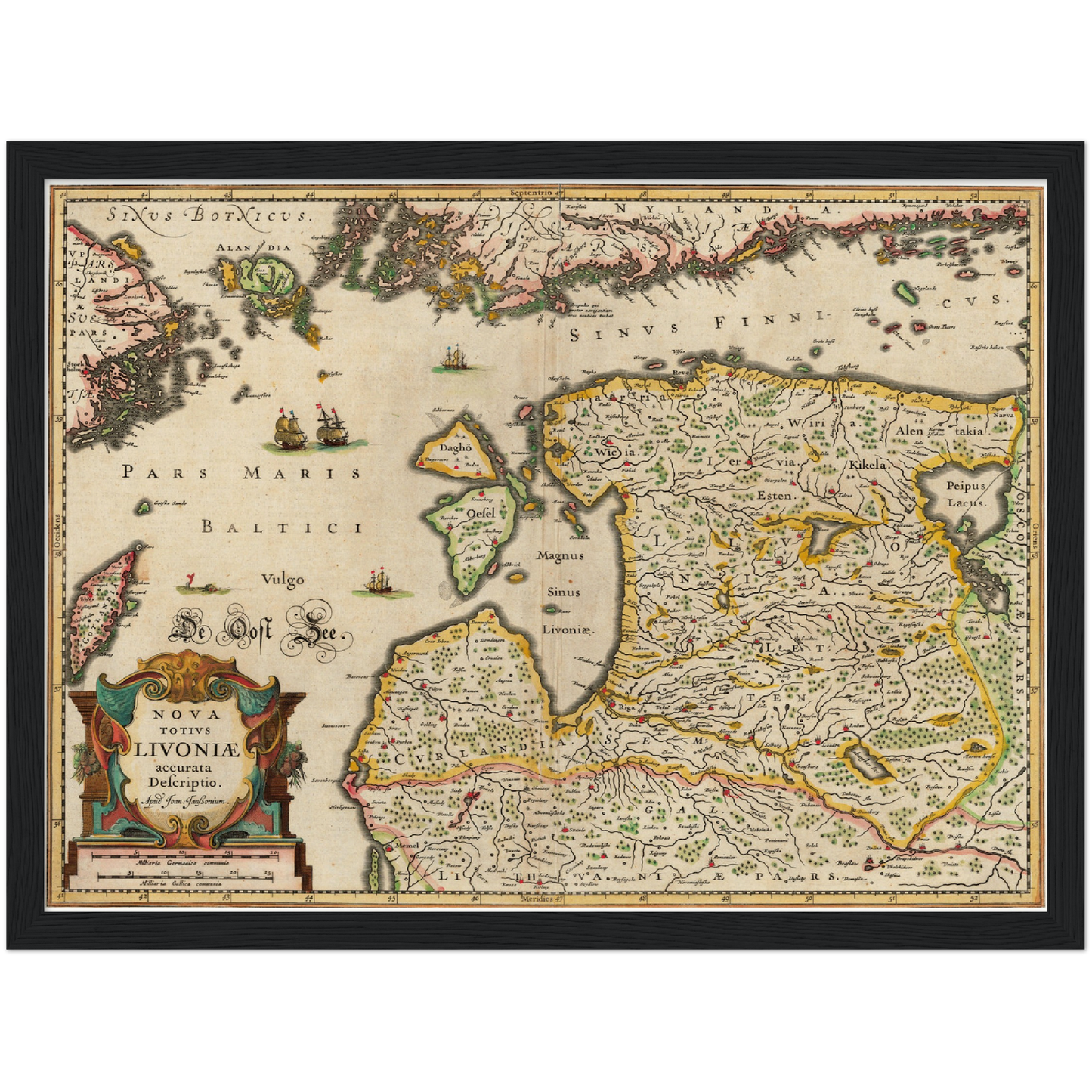 Historische Landkarte Estland um 1642