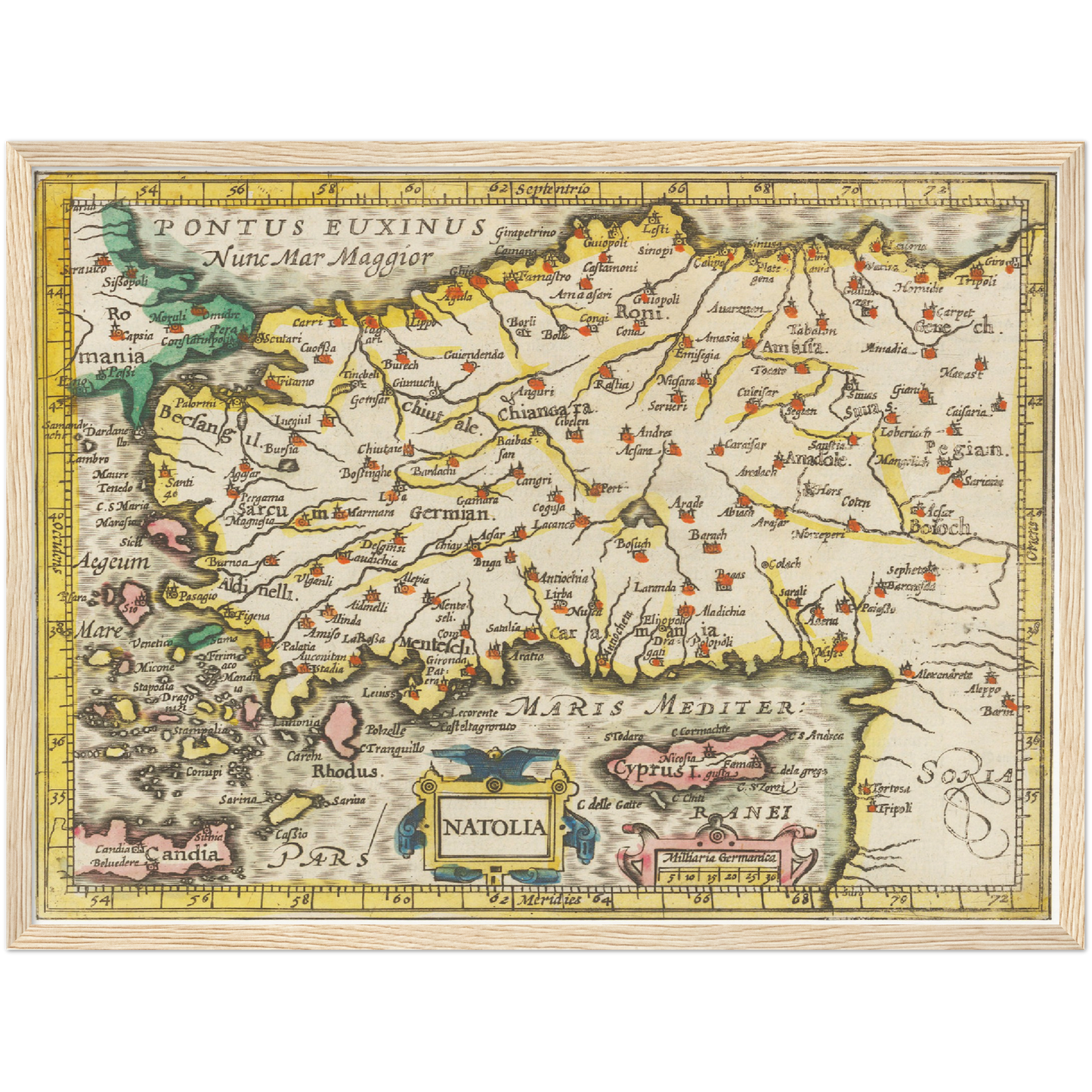 Historische Landkarte Türkei um 1609