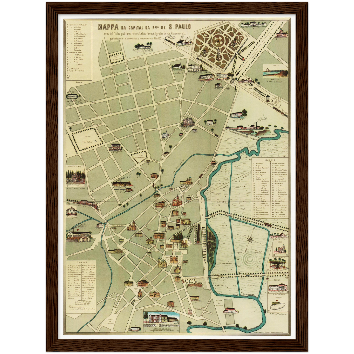 Historischer Stadtplan Sao Paulo um 1877