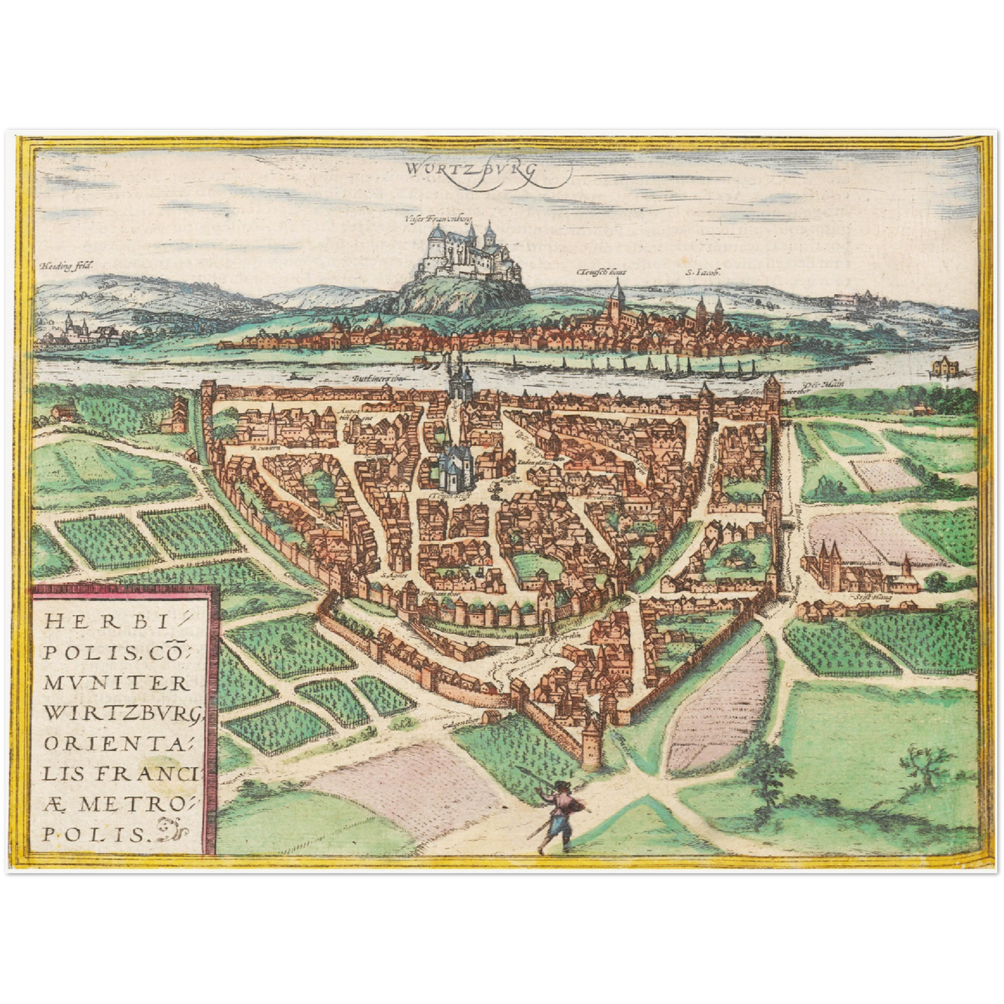 Historische Stadtansicht Würzburg um 1612