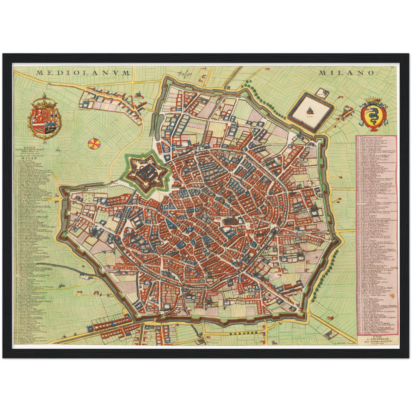 Historischer Stadtplan Mailand um 1700