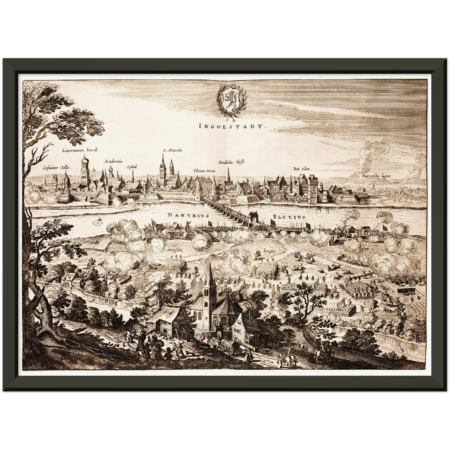 Historische Stadtansicht Ingolstadt um 1632