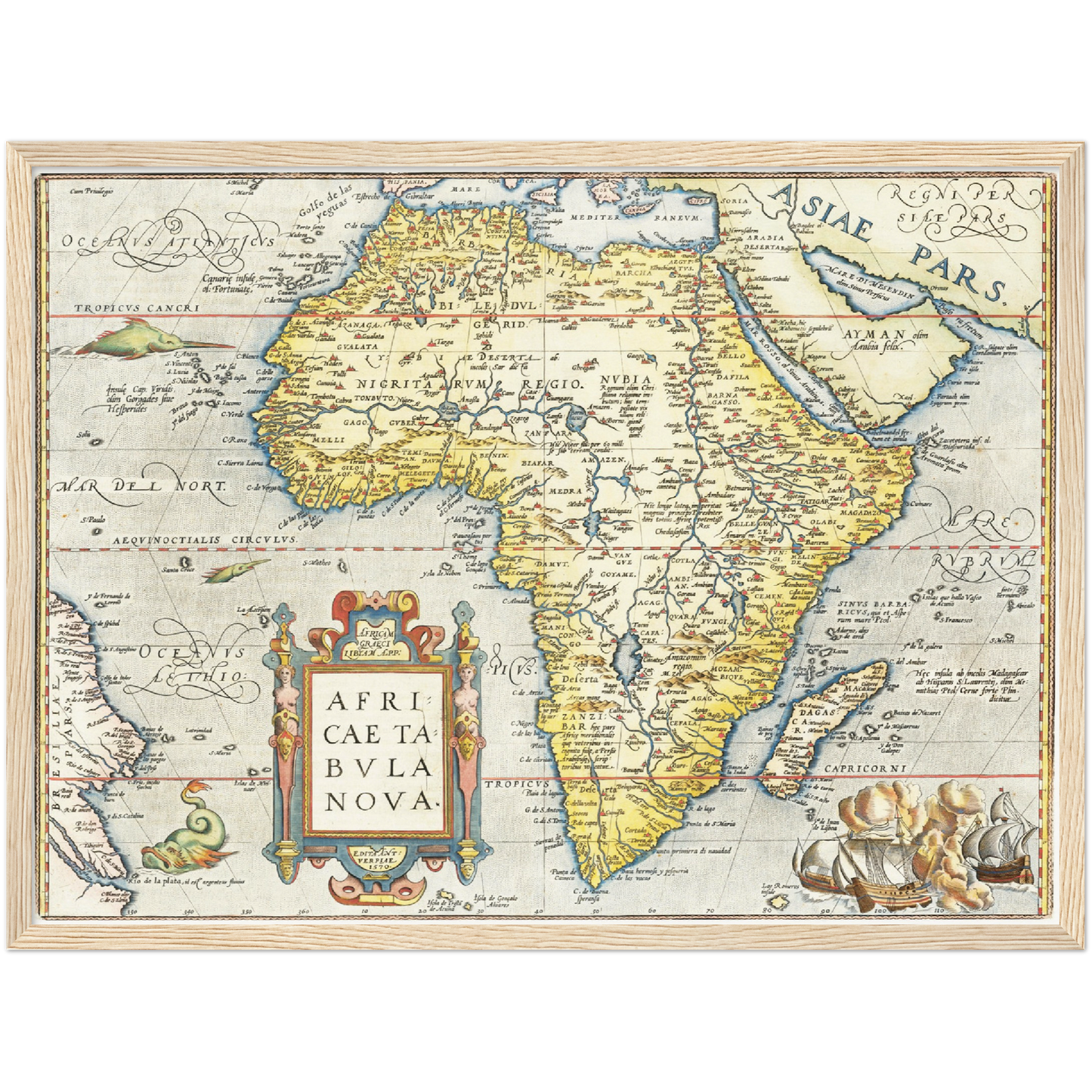 Historische Landkarte Afrika um 1570