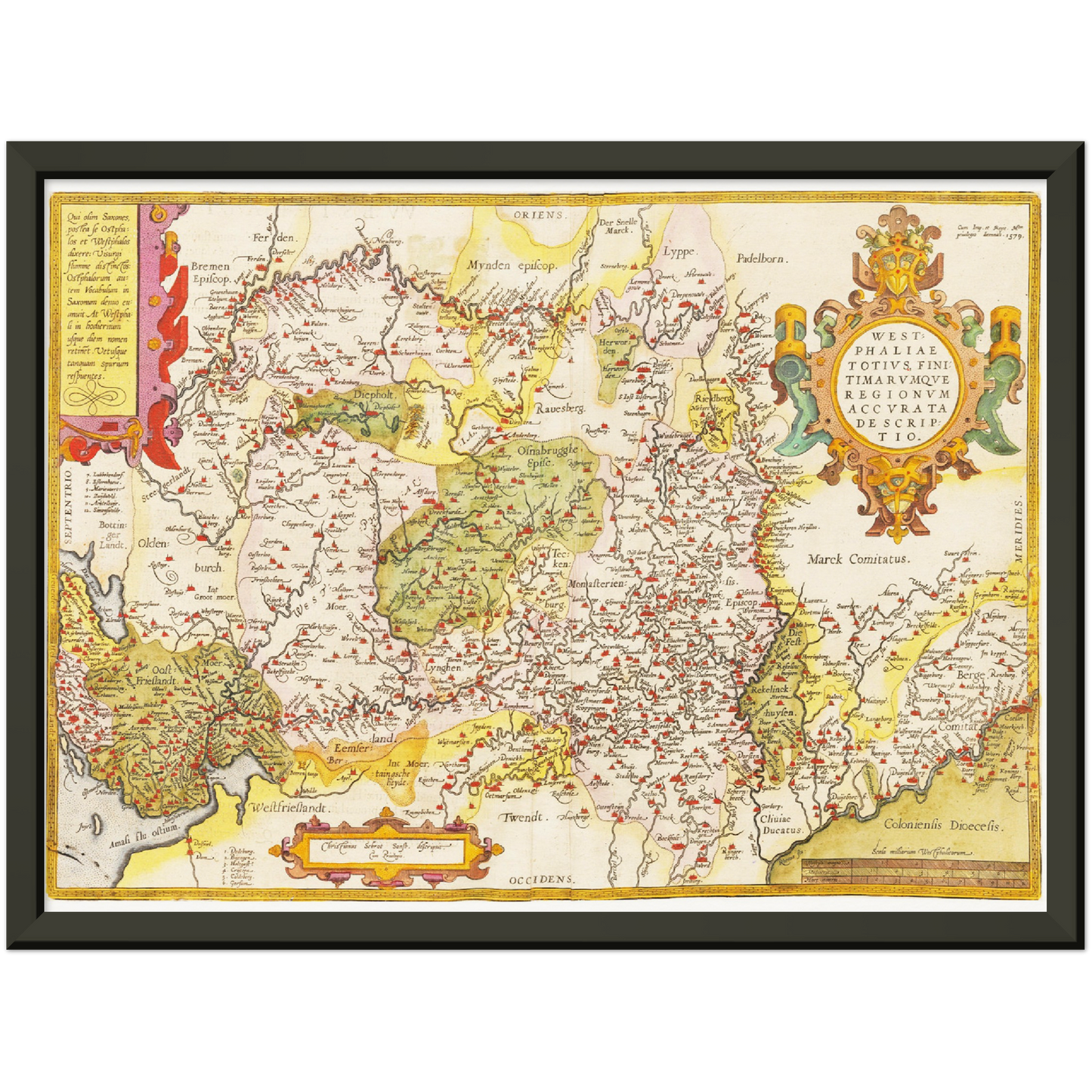 Historische Landkarte Westfalen um 1609