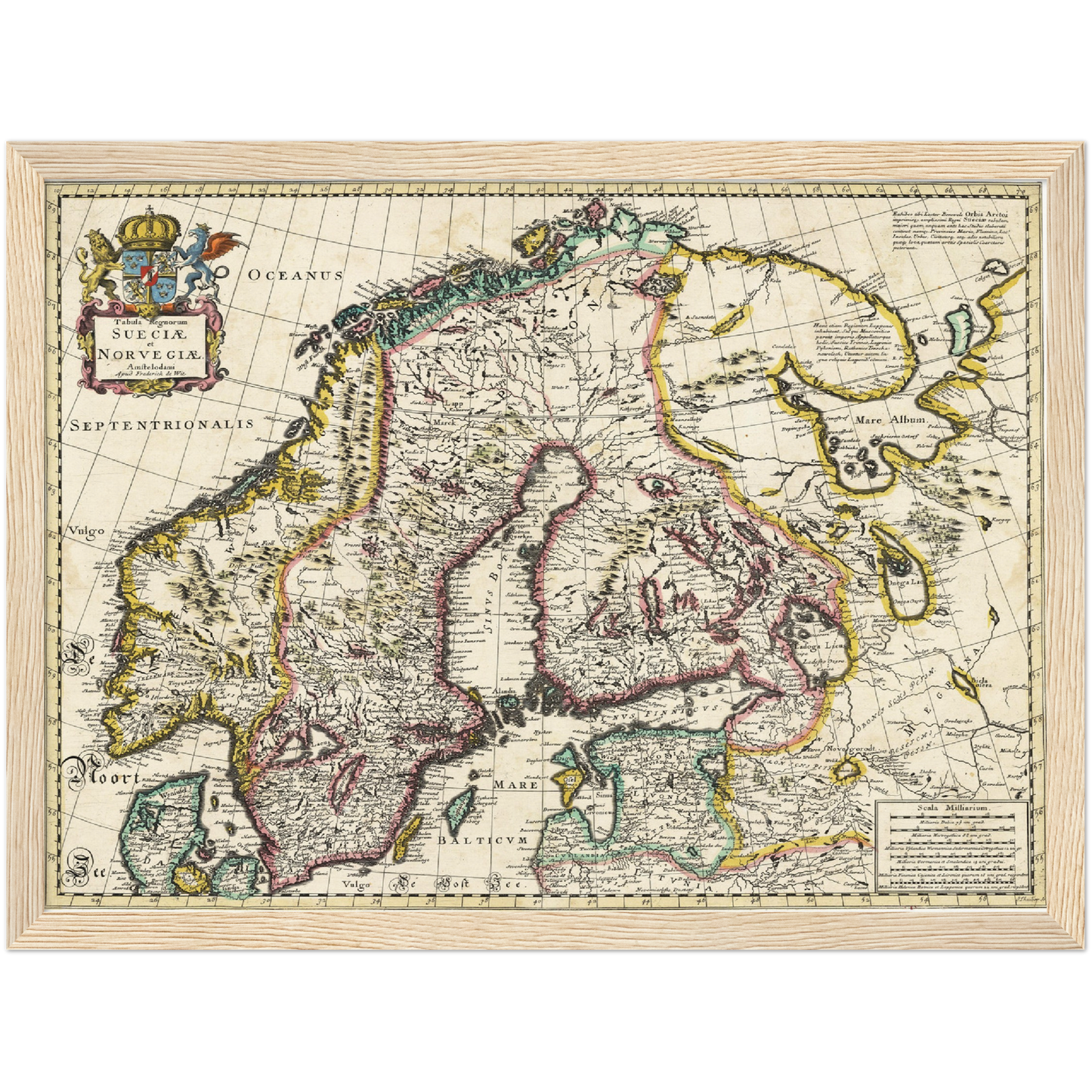 Historische Landkarte Skandinavien um 1680