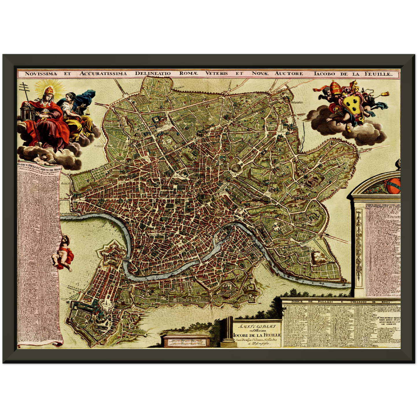 Historischer Stadtplan Rom um 1700