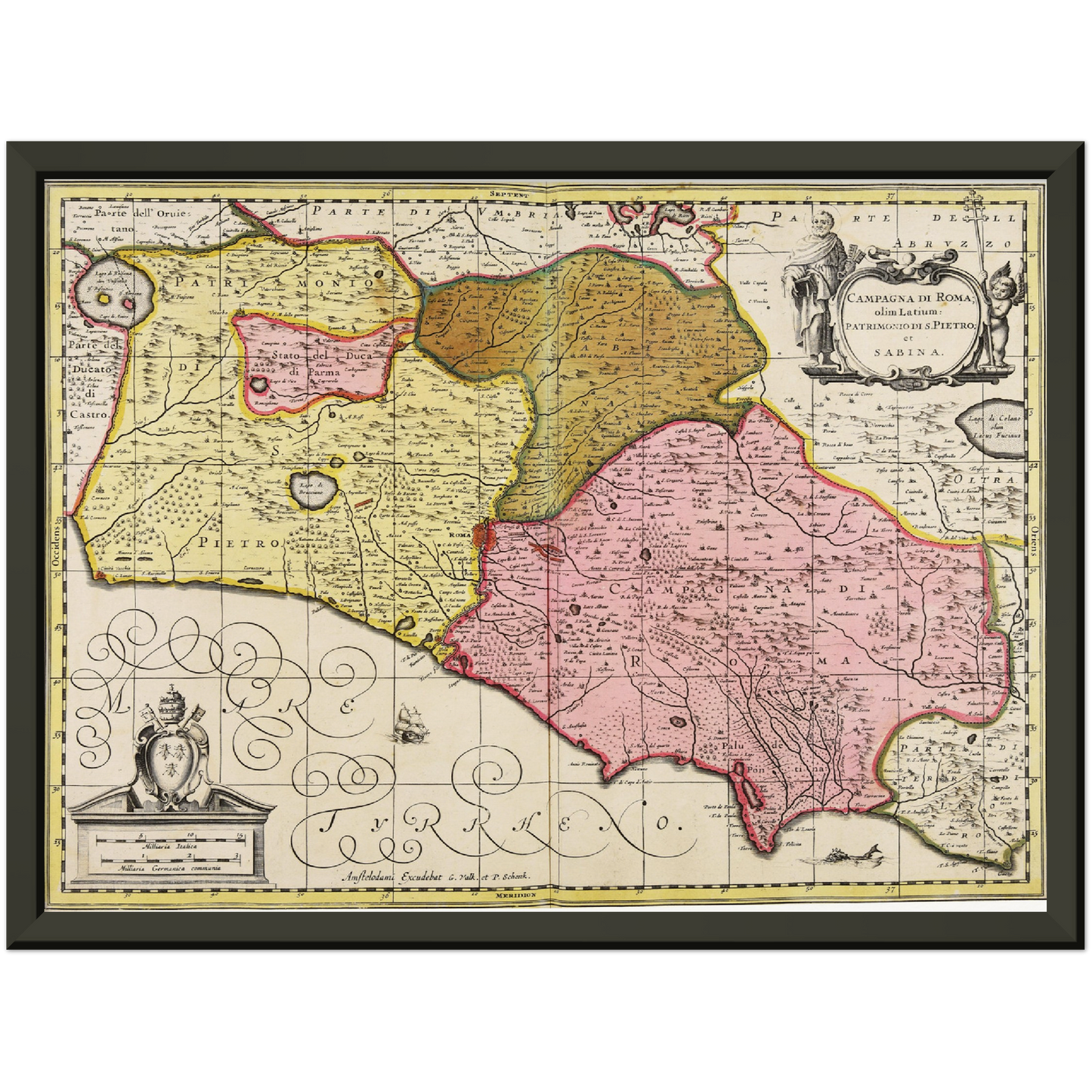 Historische Landkarte Latium um 1700