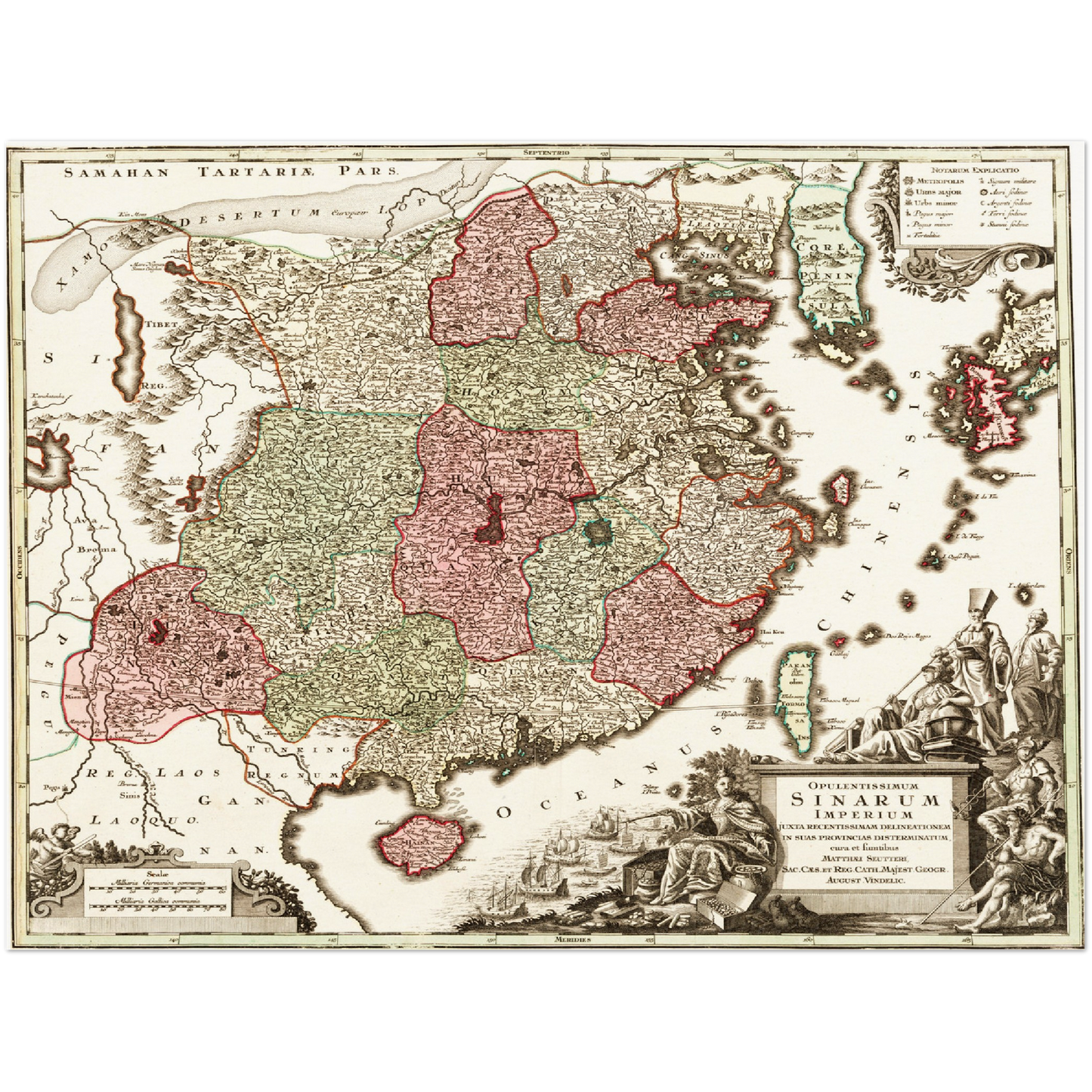 Historische Landkarte China um 1740