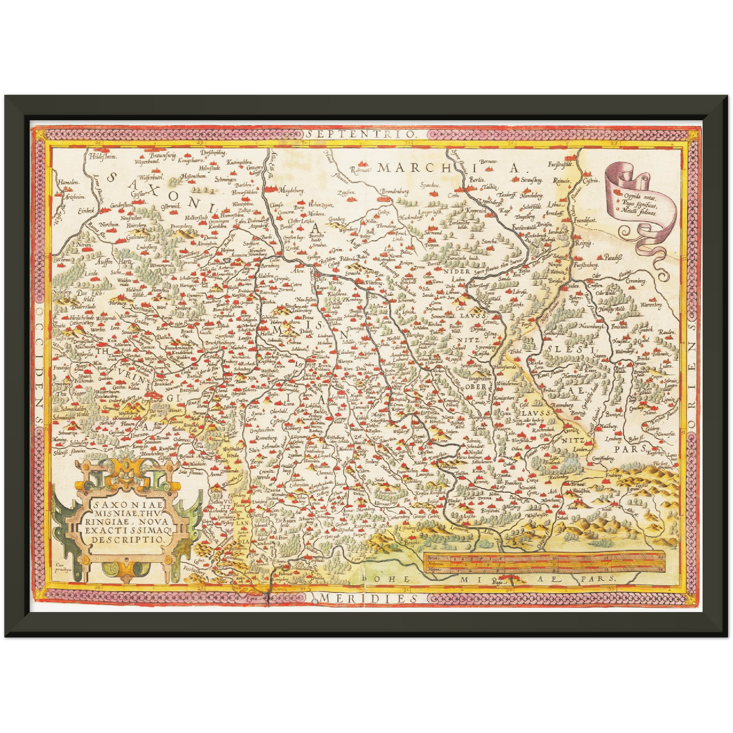 Historische Landkarte Sachsen um 1609