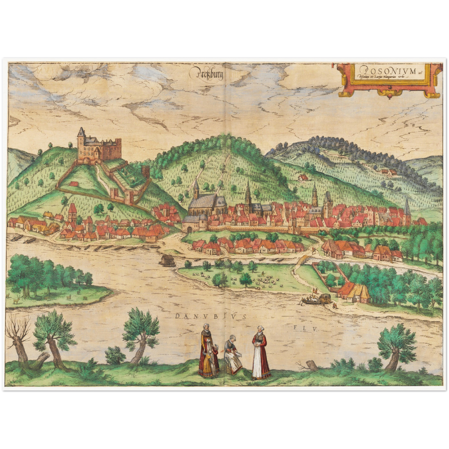 Historische Stadtansicht Bratislava um 1592
