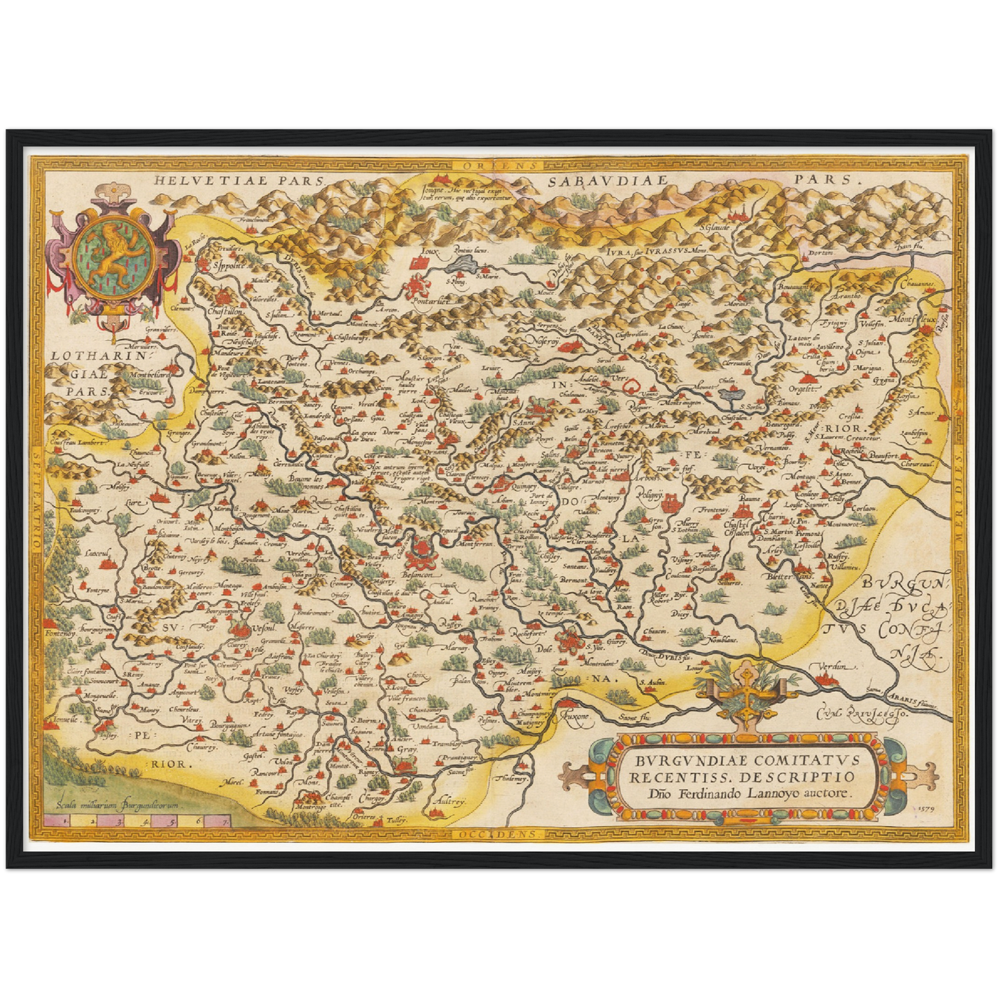 Historische Landkarte Burgund um 1609
