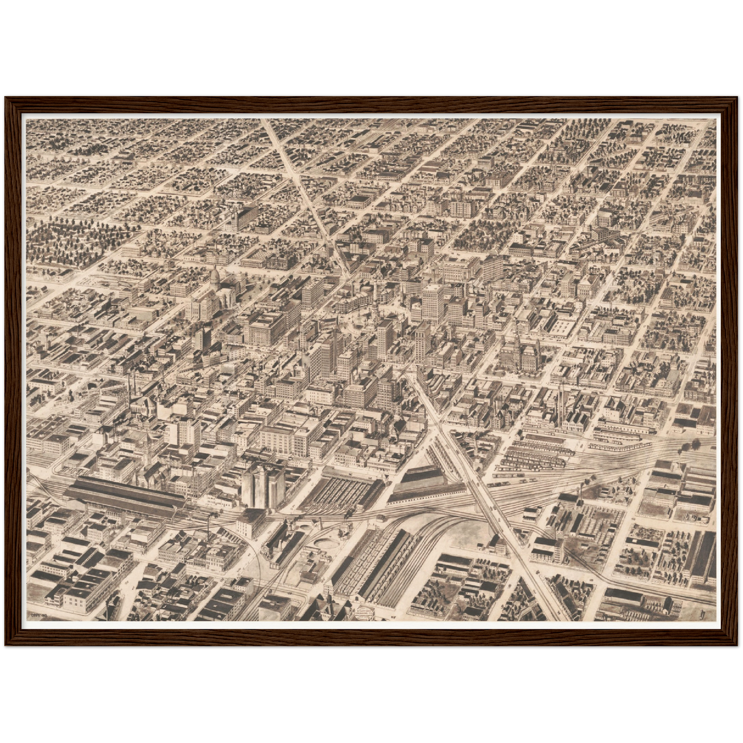Historische Stadtansicht Indianapolis um 1913