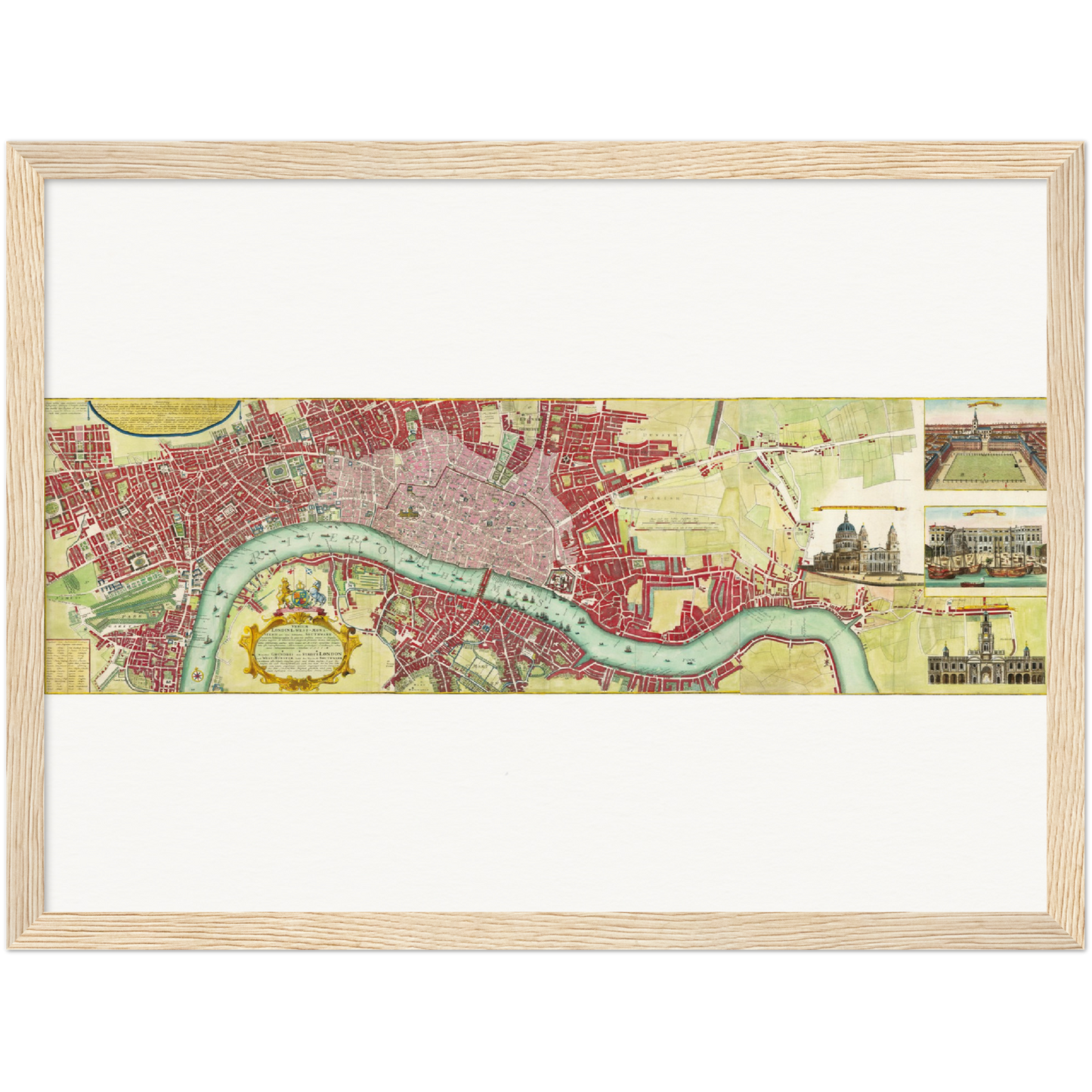Historischer Stadtplan London um 1736