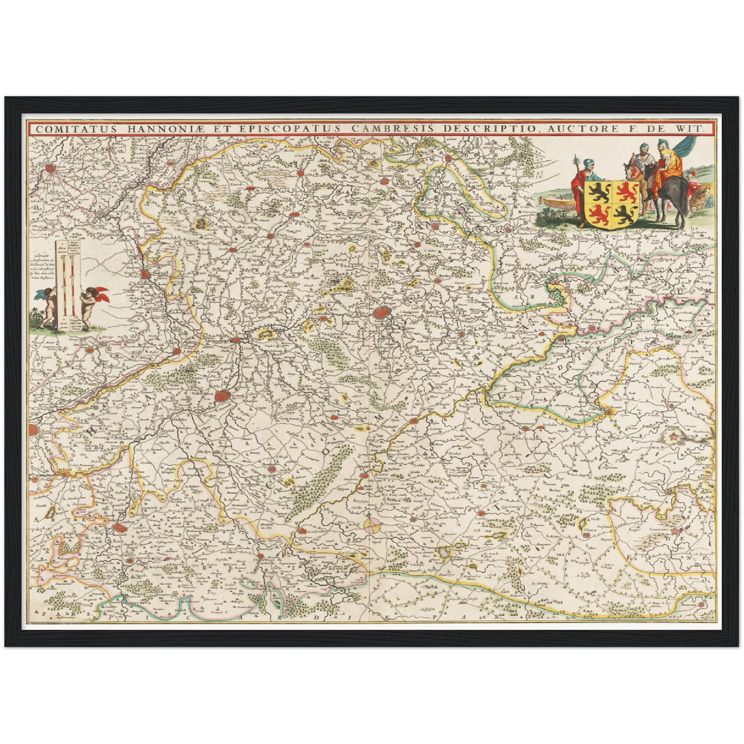 Historische Landkarte Hennegau um 1670