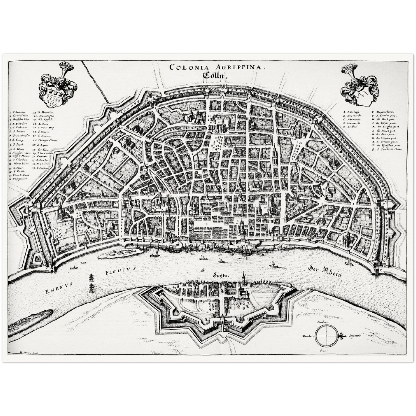 Historischer Stadtplan Köln um 1648