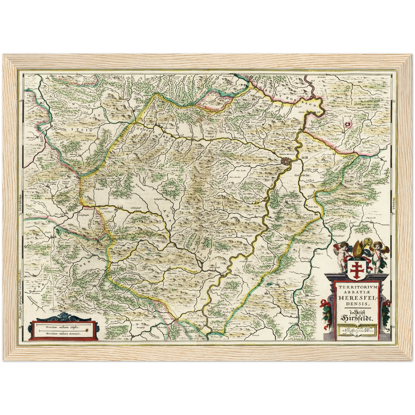 Historische Landkarte Bad Hersfeld um 1647