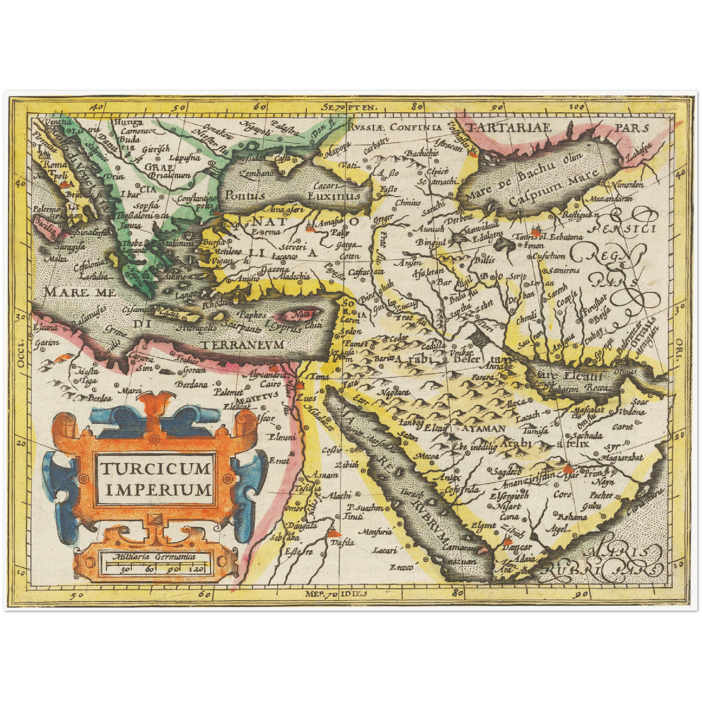 Historische Landkarte Osmanisches Reich um 1609