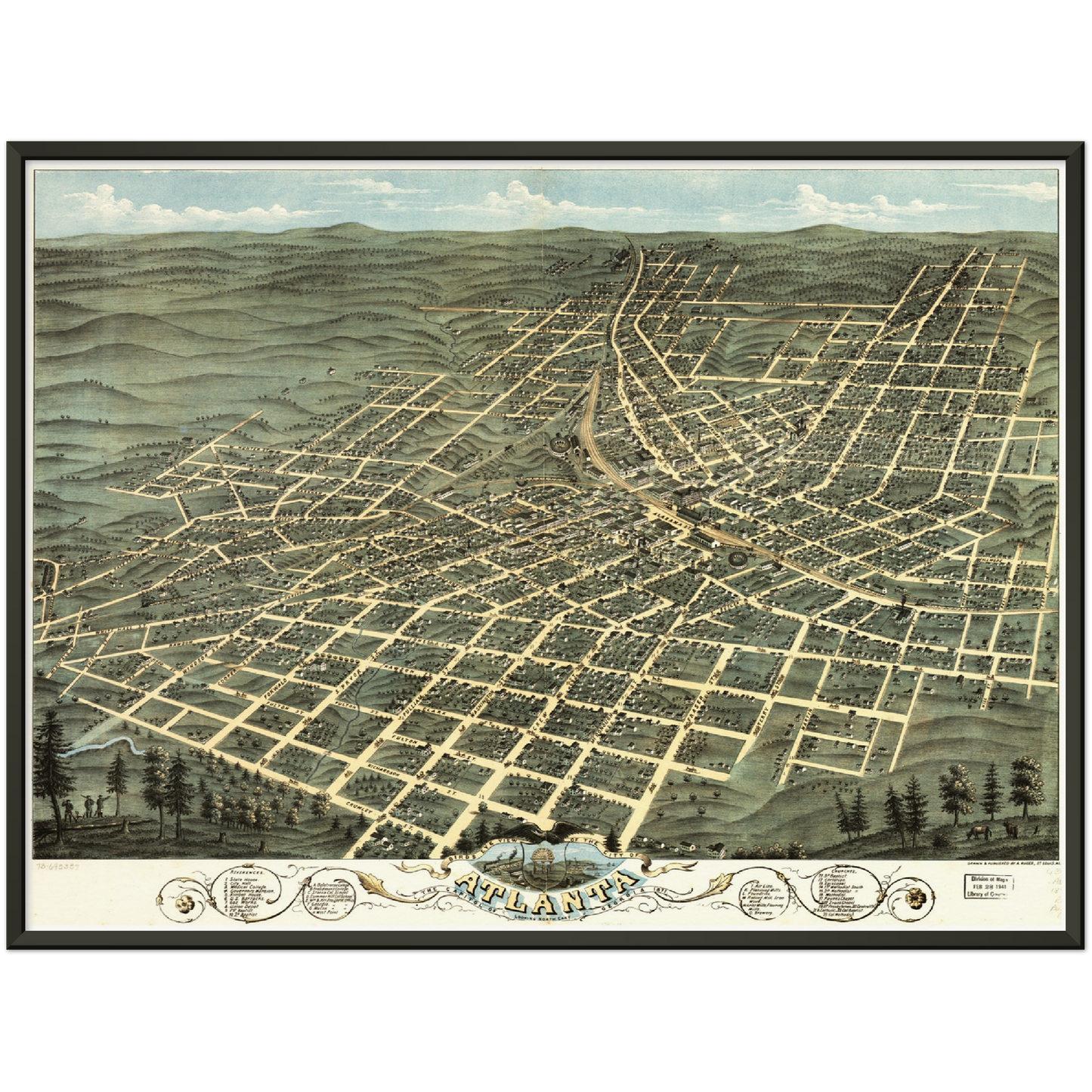 Historische Stadtansicht Atlanta um 1871