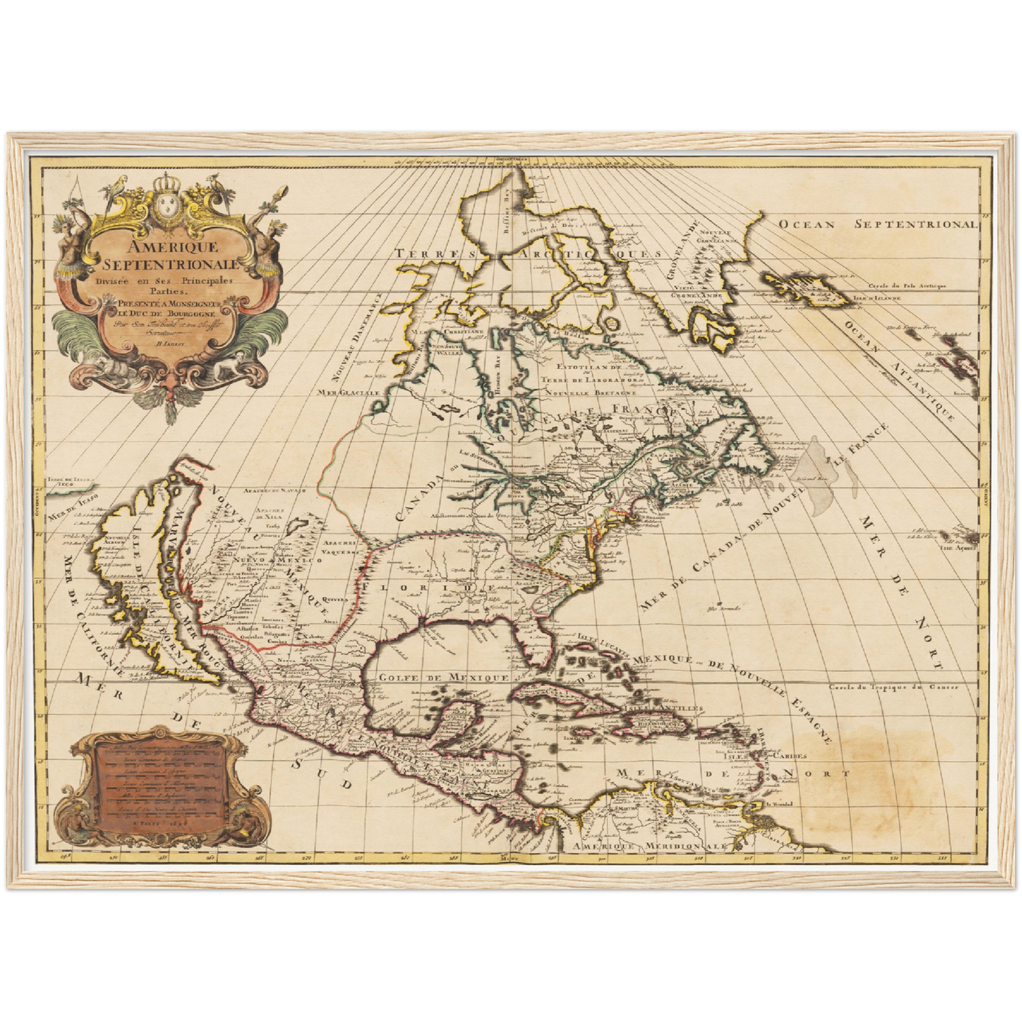 Historische Landkarte Nordamerika um 1694