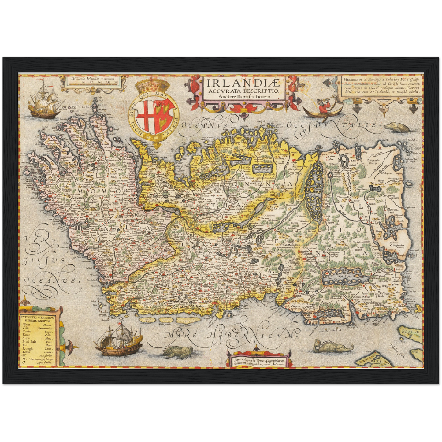 Historische Landkarte Irland um 1609