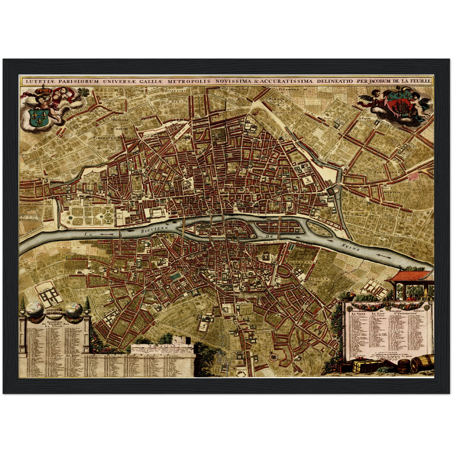 Historischer Stadtplan Paris um 1700