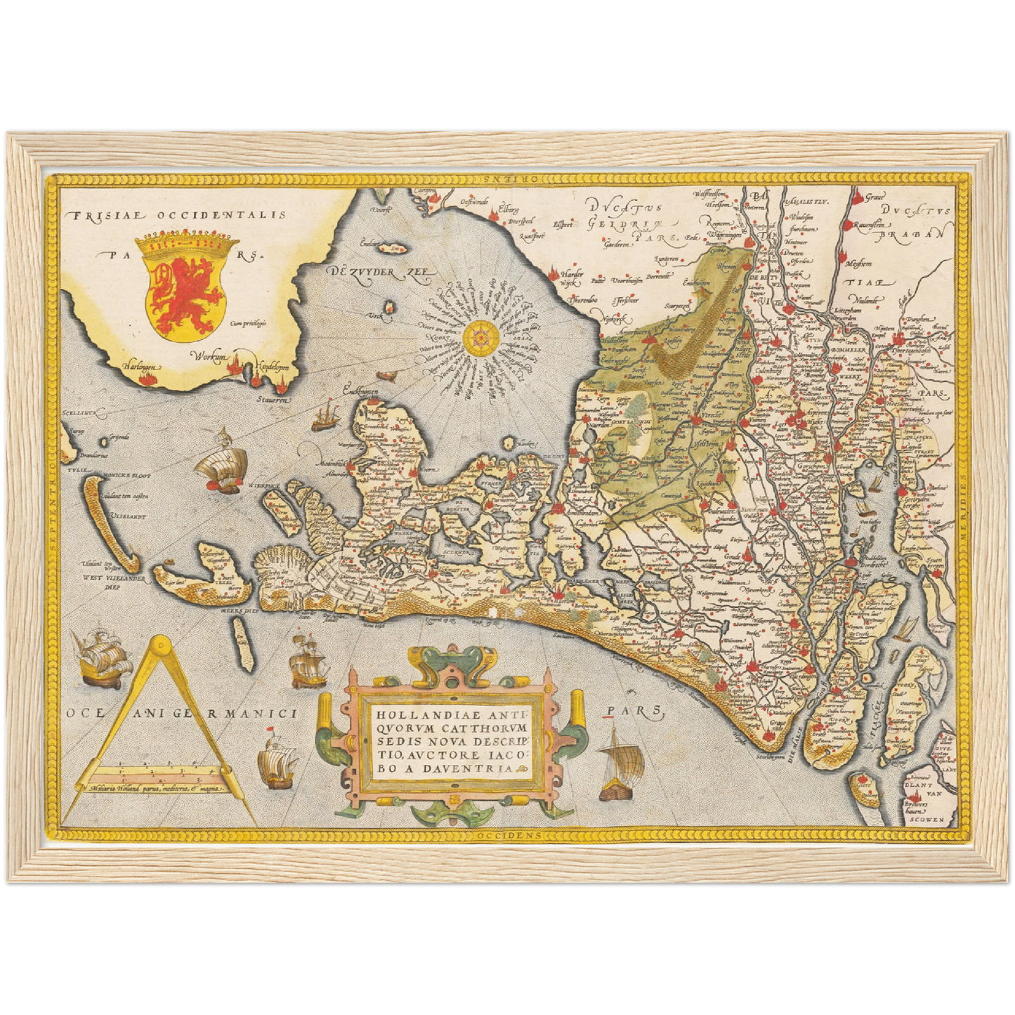 Historische Landkarte Provinz Holland um 1609