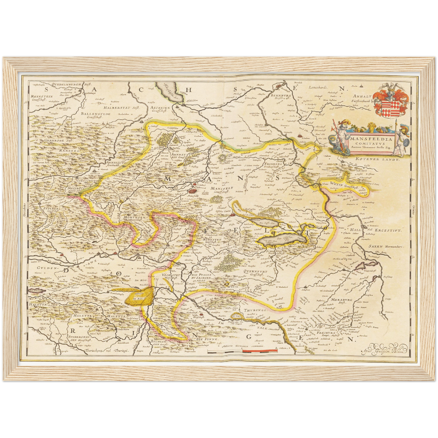 Historische Landkarte Mansfeld um 1635