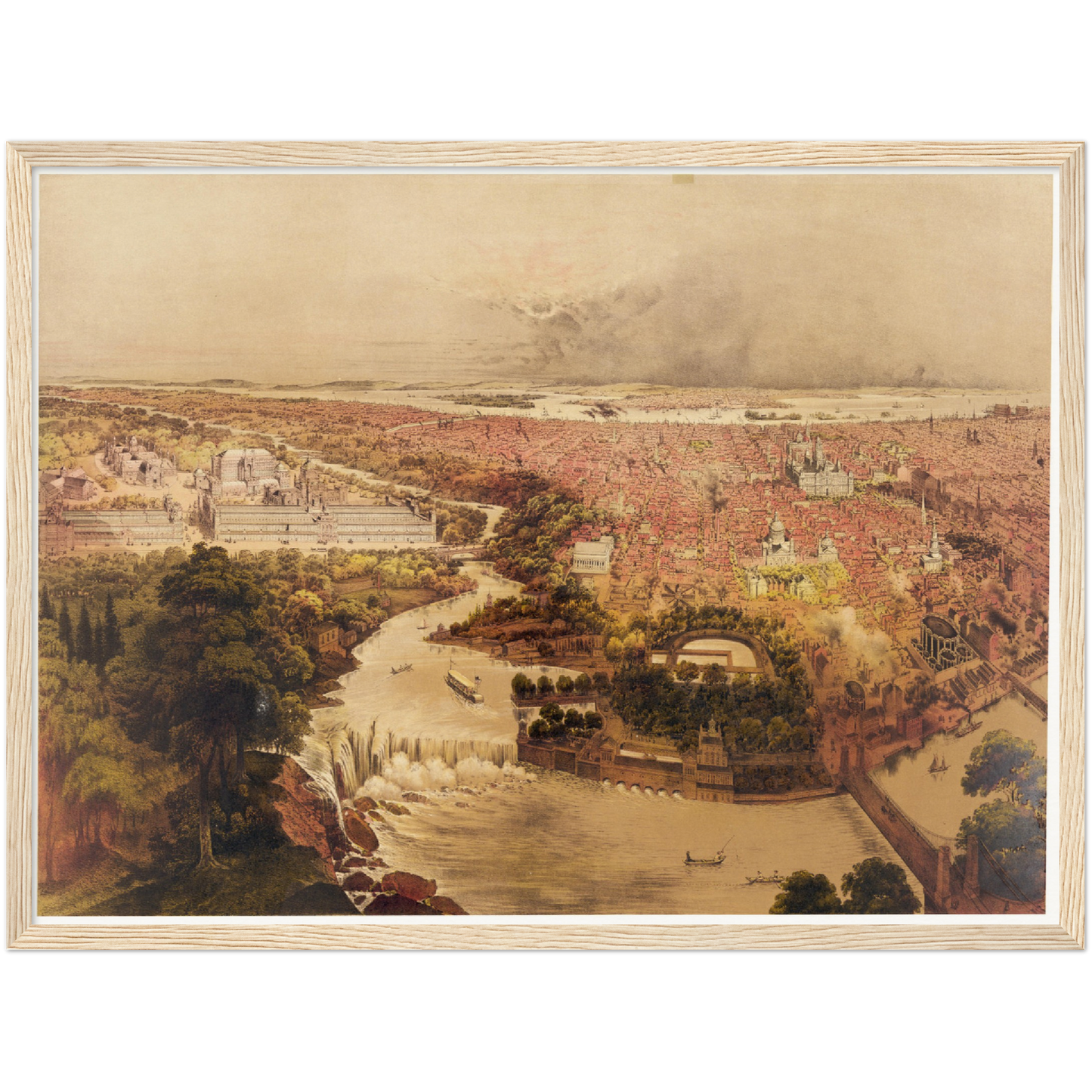 Historische Stadtansicht Philadelphia um 1875