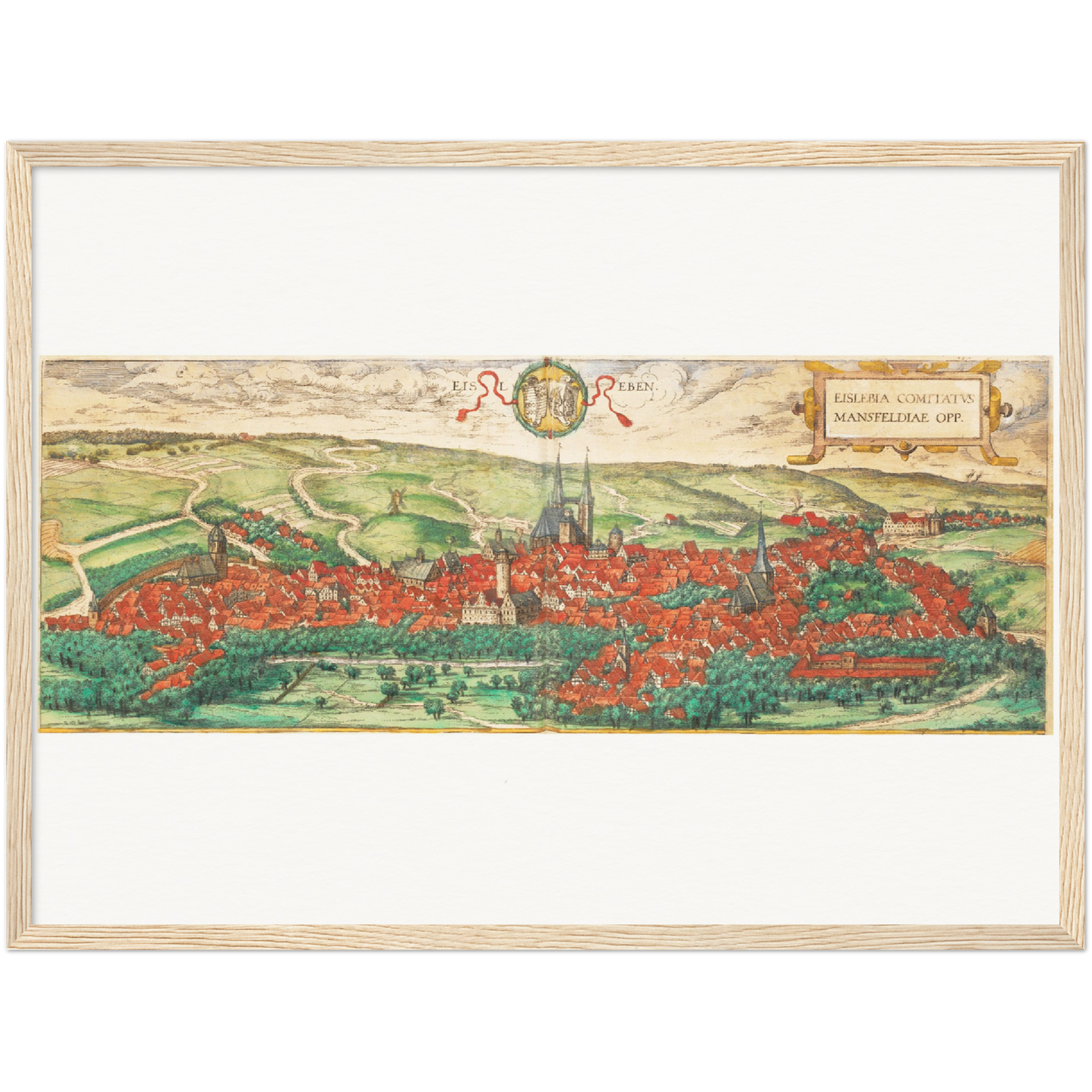 Historische Stadtansicht Eisleben um 1592