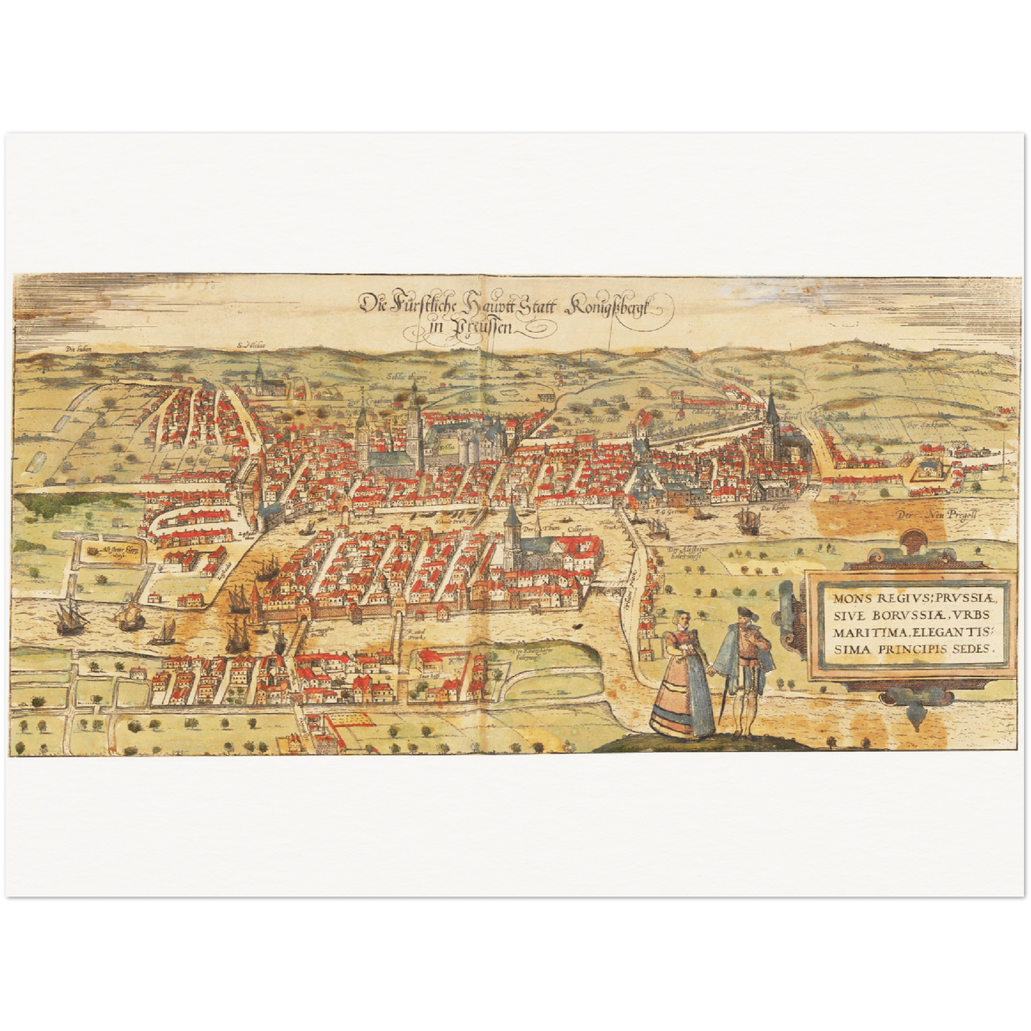 Historische Stadtansicht Königsberg um 1582