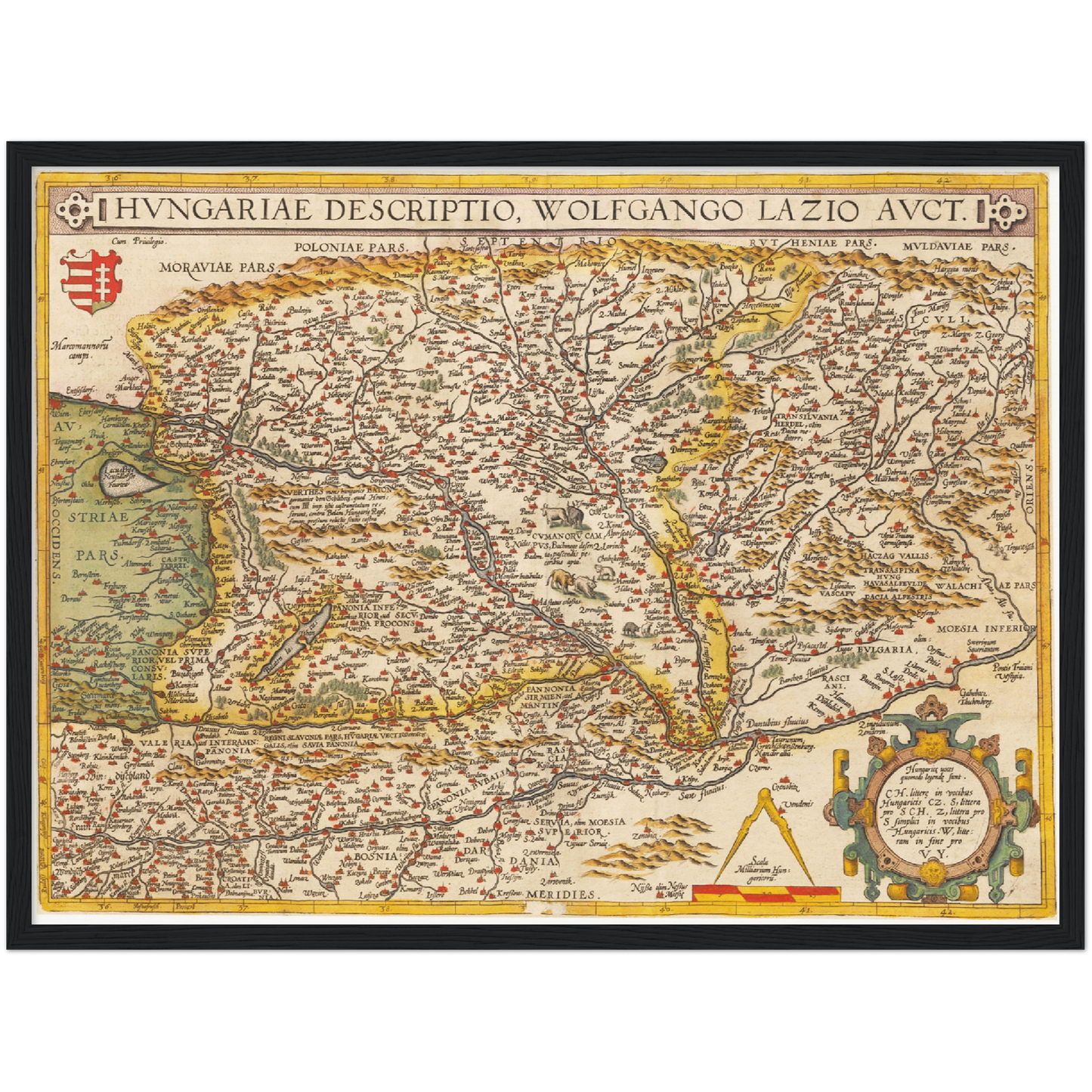 Historische Landkarte Ungarn um 1609