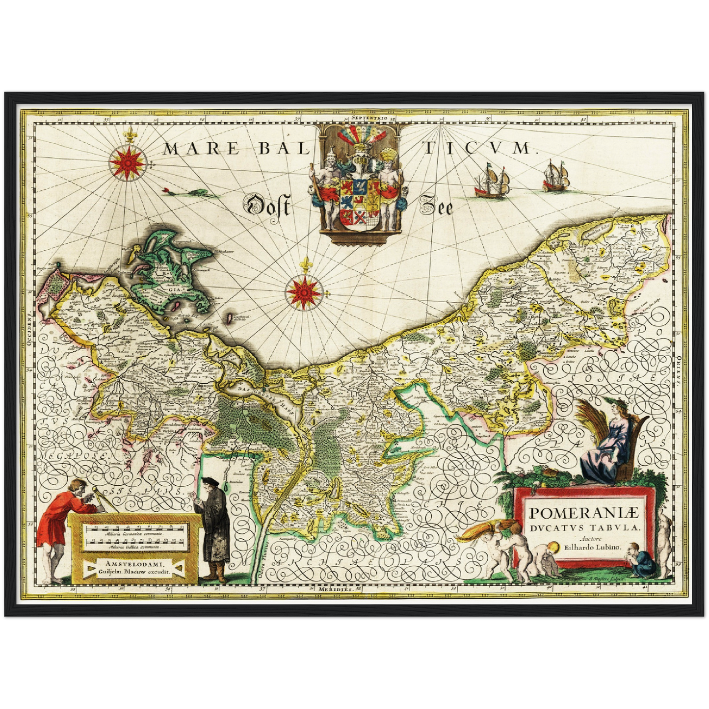 Historische Landkarte Pommern um 1647