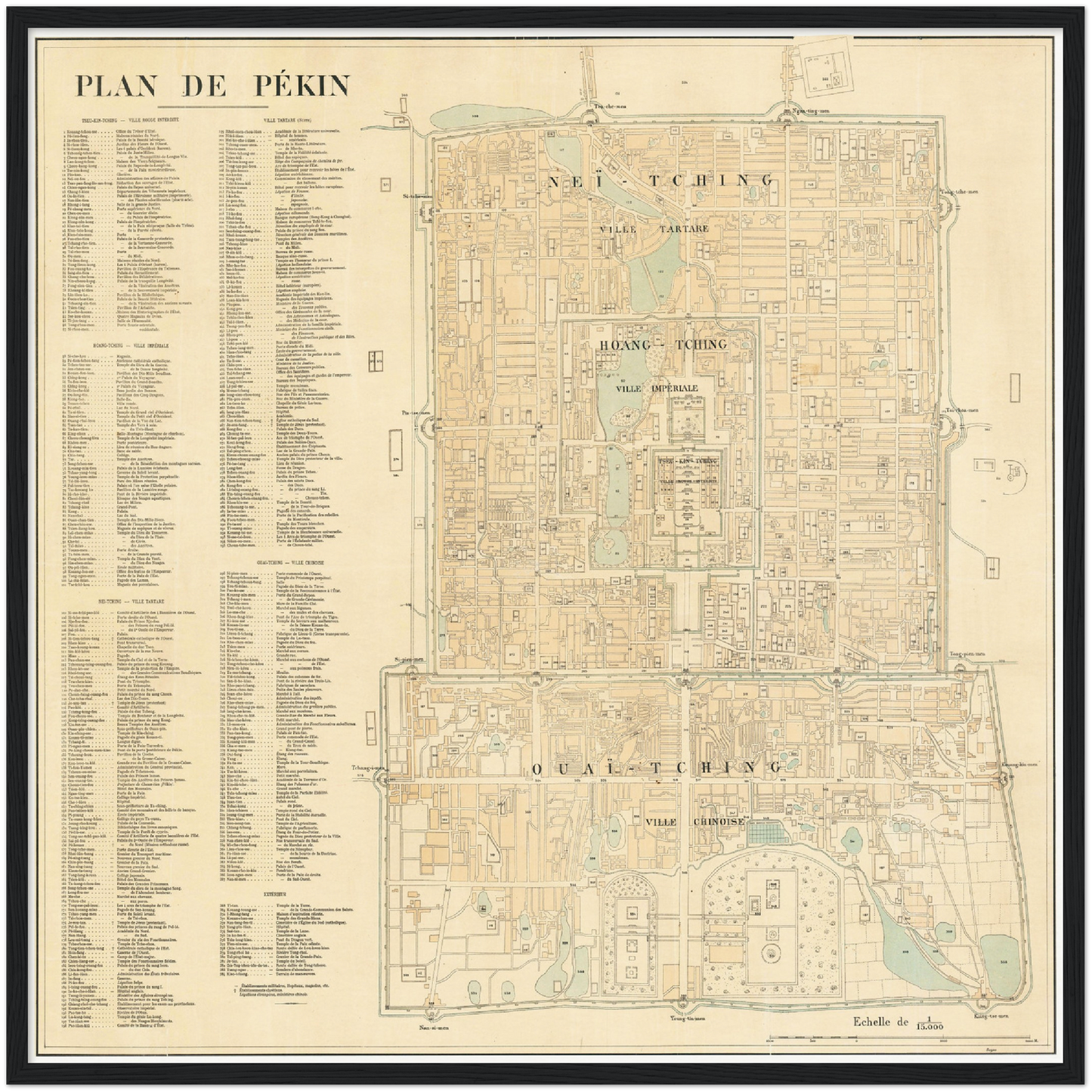 Historischer Stadtplan Peking um 1900