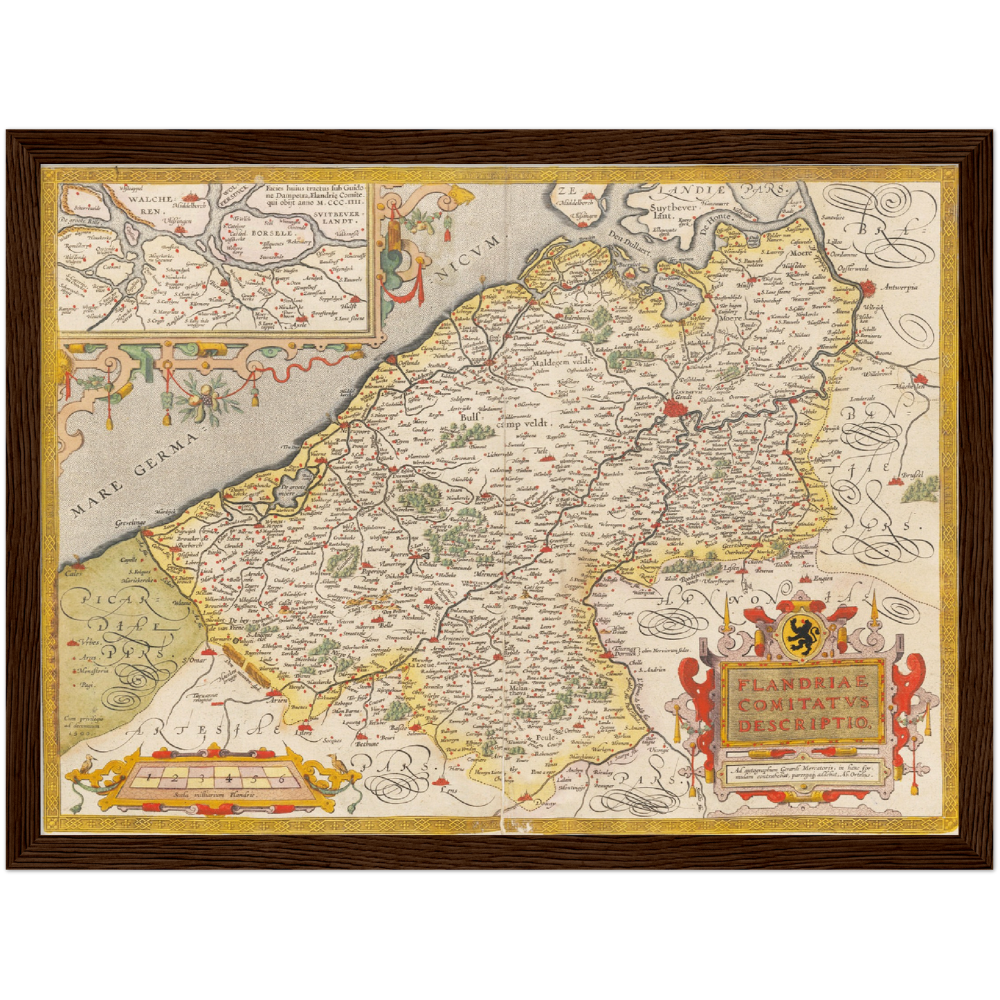 Historische Landkarte Flandern um 1609