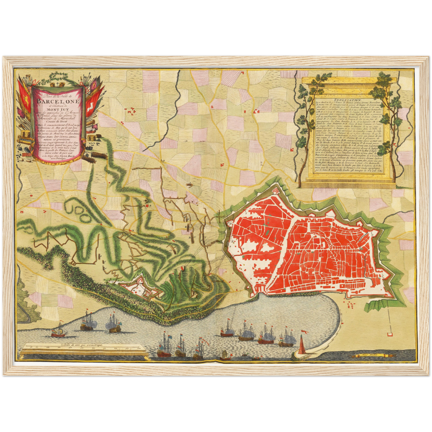 Historischer Stadtplan Barcelona um 1700