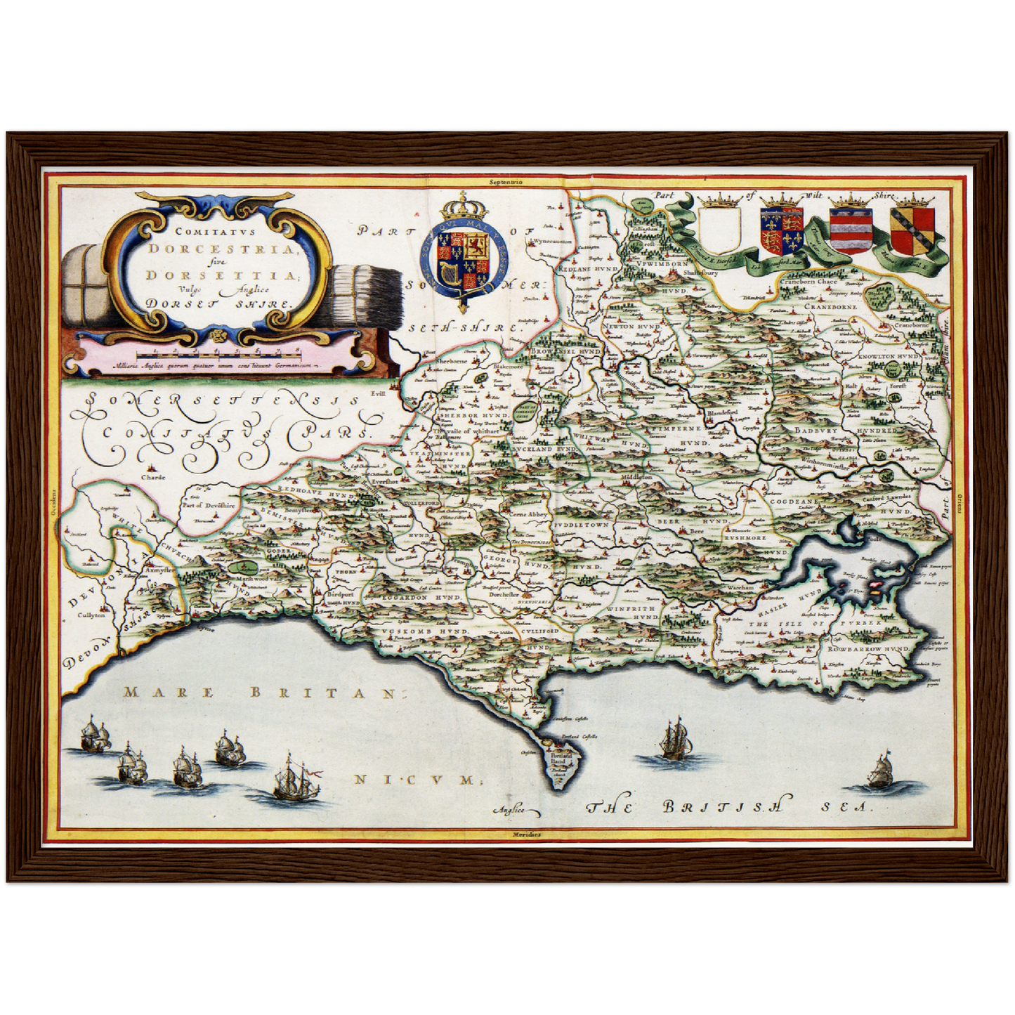 Historische Landkarte Dorset um 1646