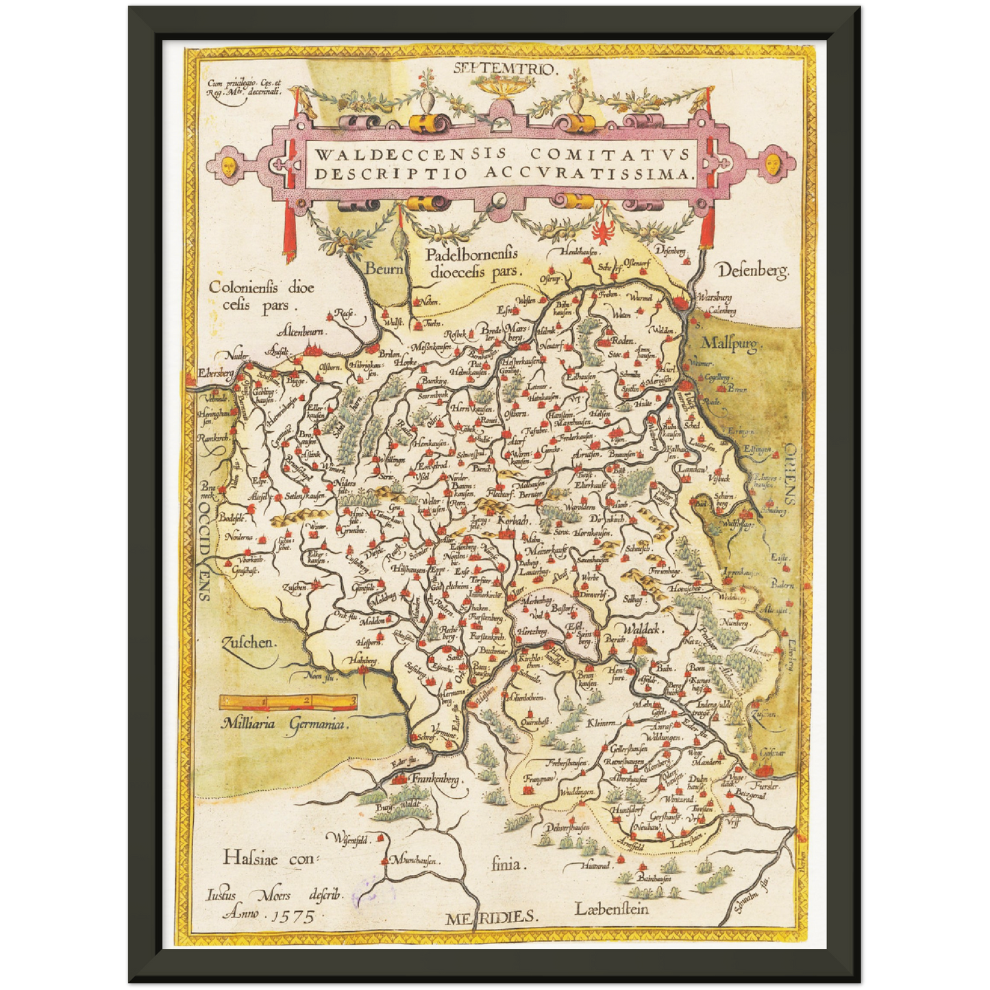 Historische Landkarte Waldeck um 1609