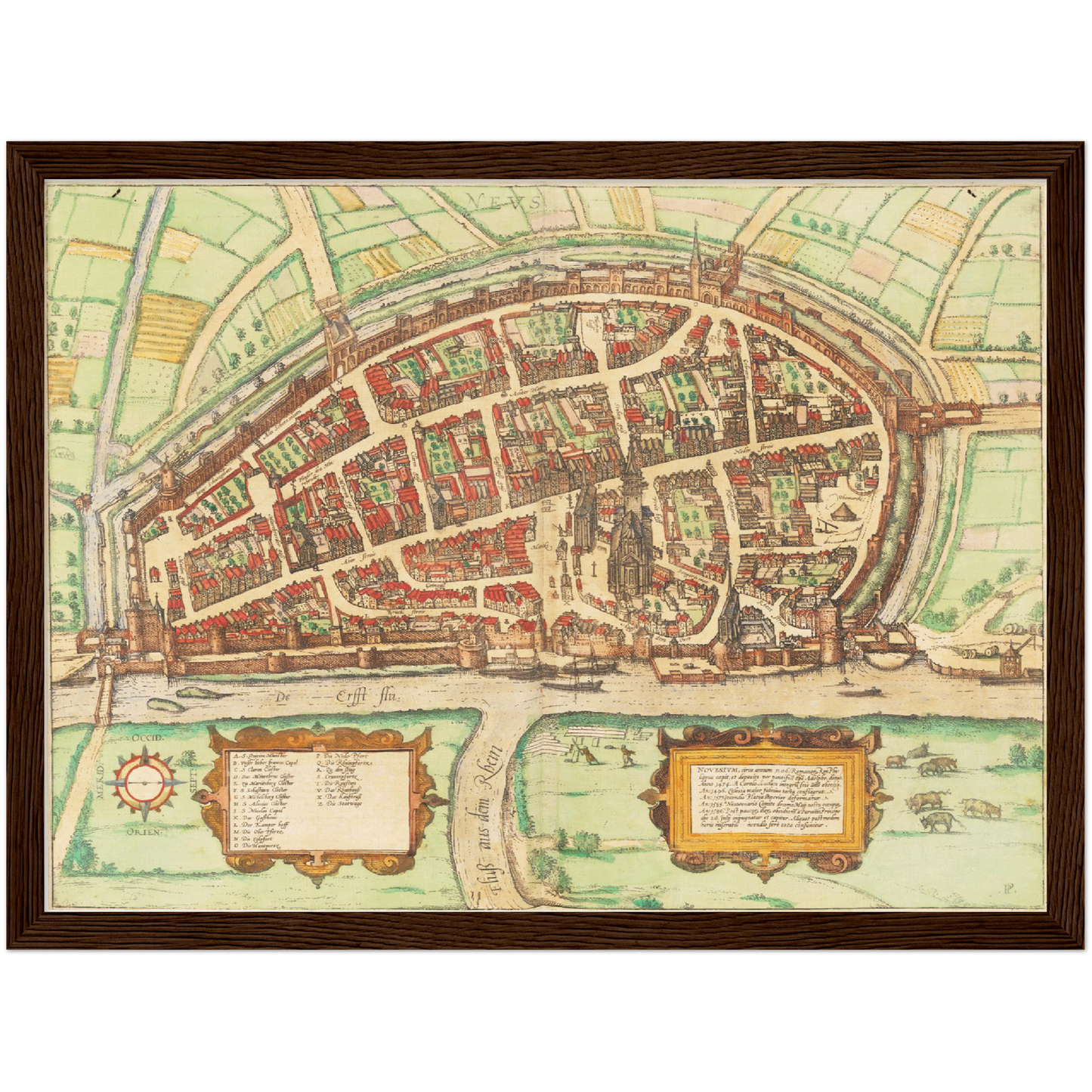 Historischer Stadtplan Neuss um 1592